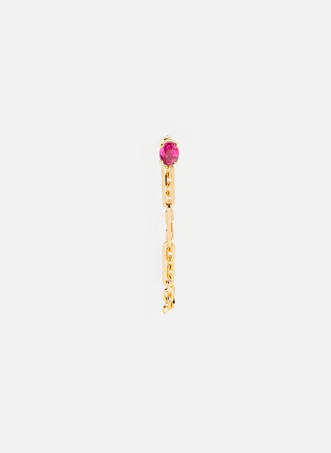 Solitaire earring in gold and ruby ​​YVONNE LÉON