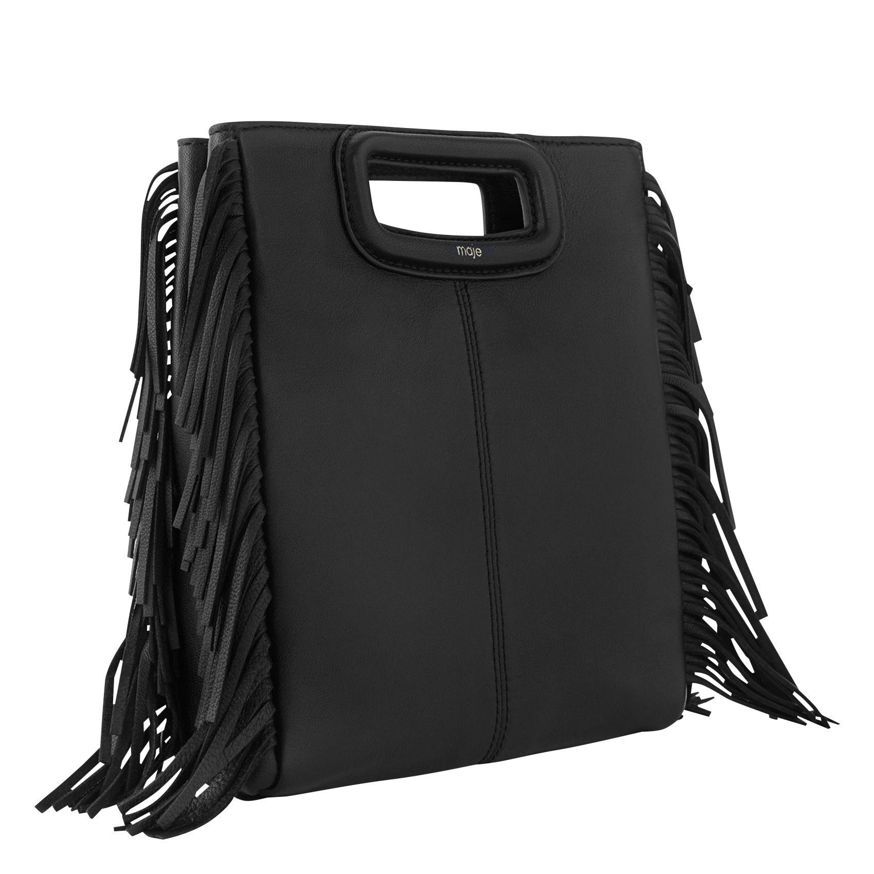Sac bandoulière en cuir lisse m MAJE Noir