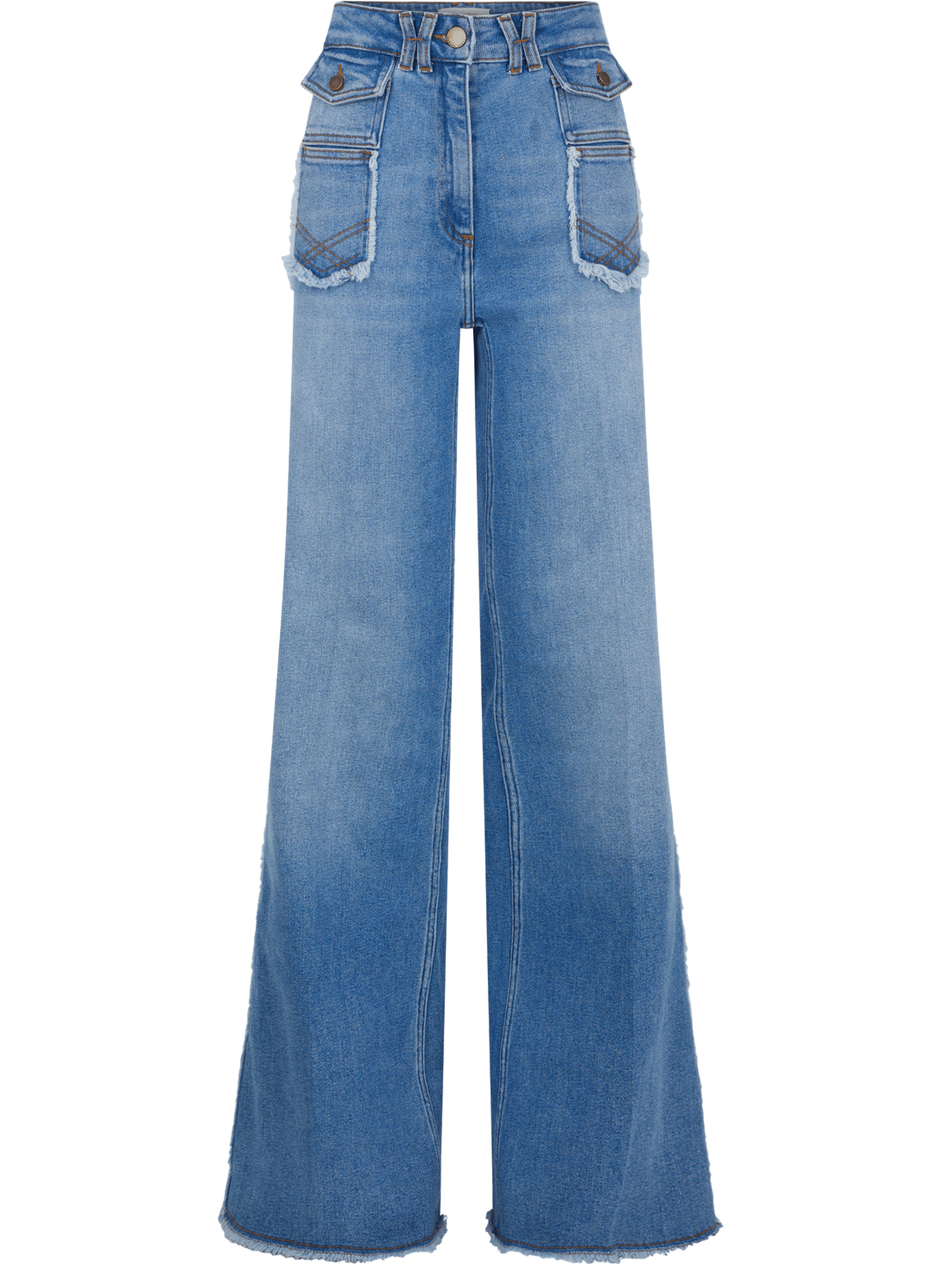 Jean flare à franges - anna GERARD DAREL Bleu