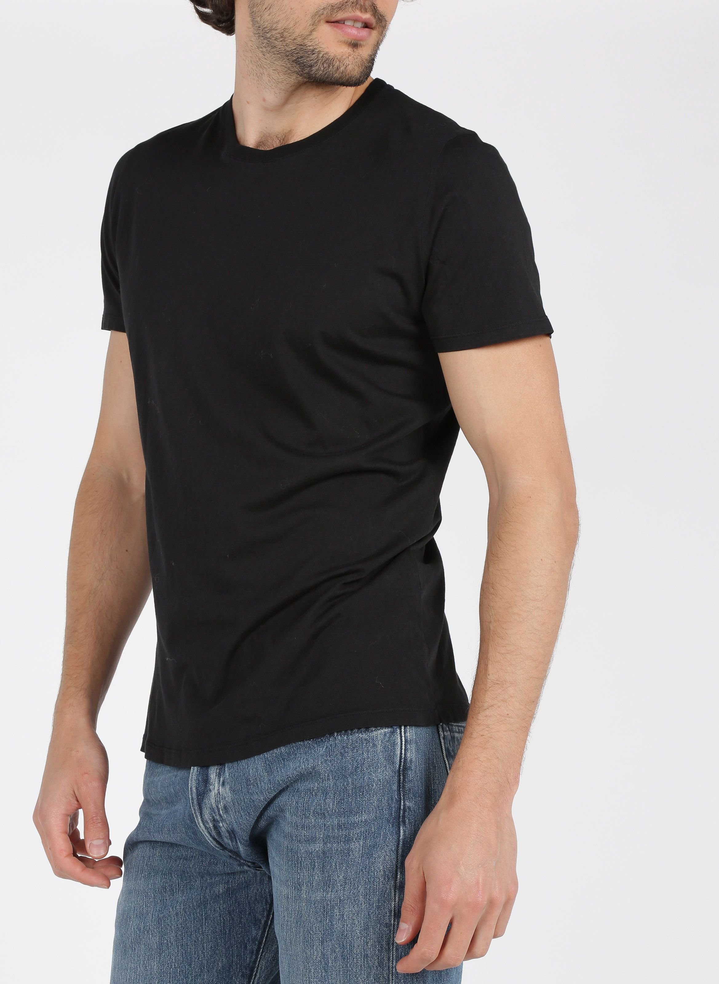 Tee-shirt col rond regular-fit en coton decatur AMERICAN VINTAGE Noir