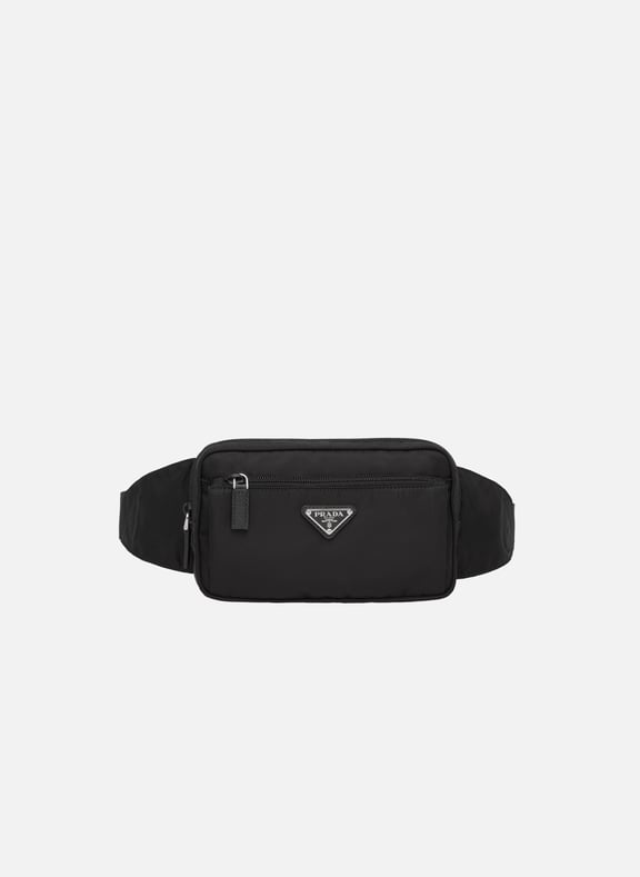 Sac banane en re-nylon et cuir saffiano Noir by PRADA PRADA Sac banane en re-nylon et cuir saffiano Noir