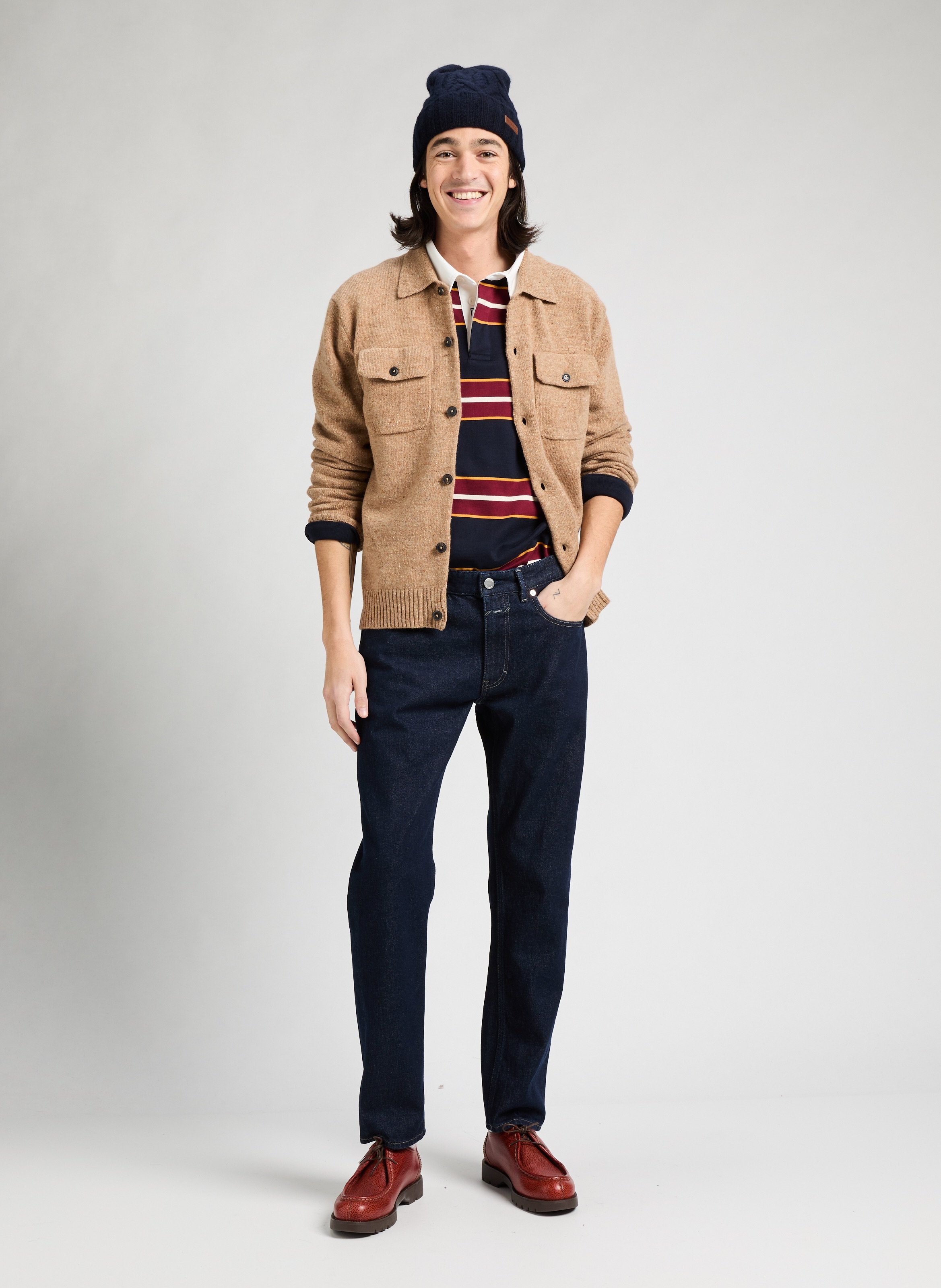 Gilet en laine Donegal HACKETT Beige