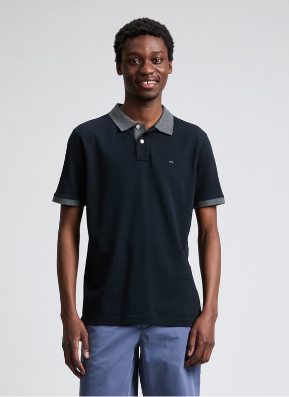 Polo manches courtes en coton Noir Eden park Homme