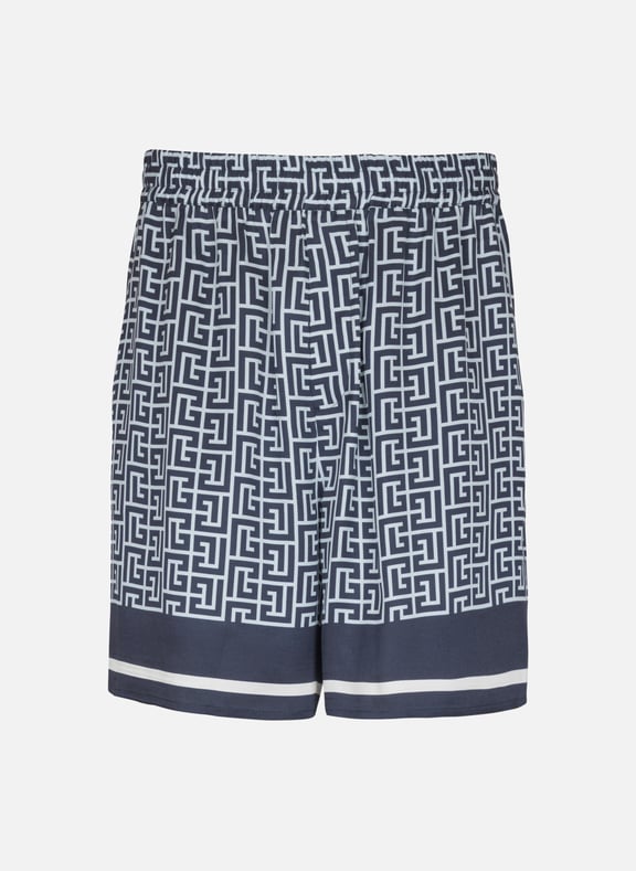Short fluide monogrammé Bleu by BALMAIN BALMAIN Short fluide monogrammé Bleu
