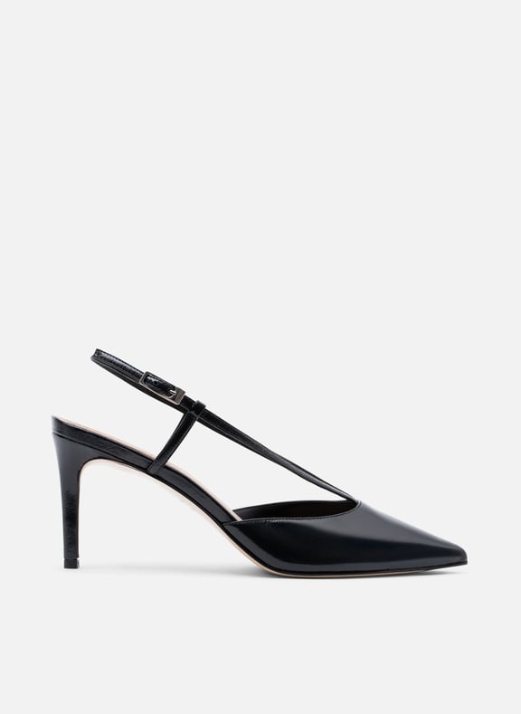 Sling back neya en napa craquele Noir by PARALLELE PARALLELE Sling back neya en napa craquele Noir