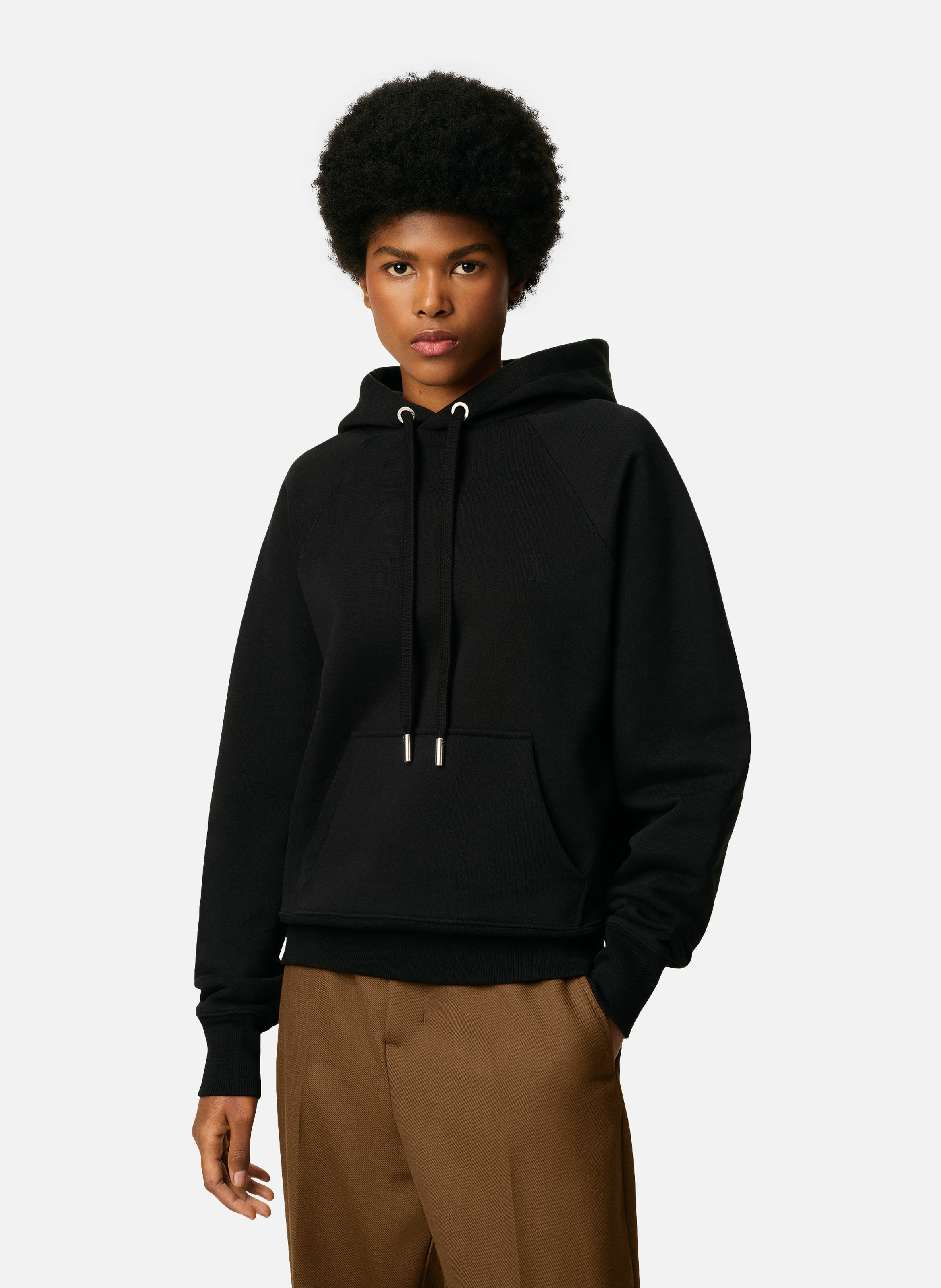 Hoodie ami de coeur en coton unisexe AMI PARIS Noir