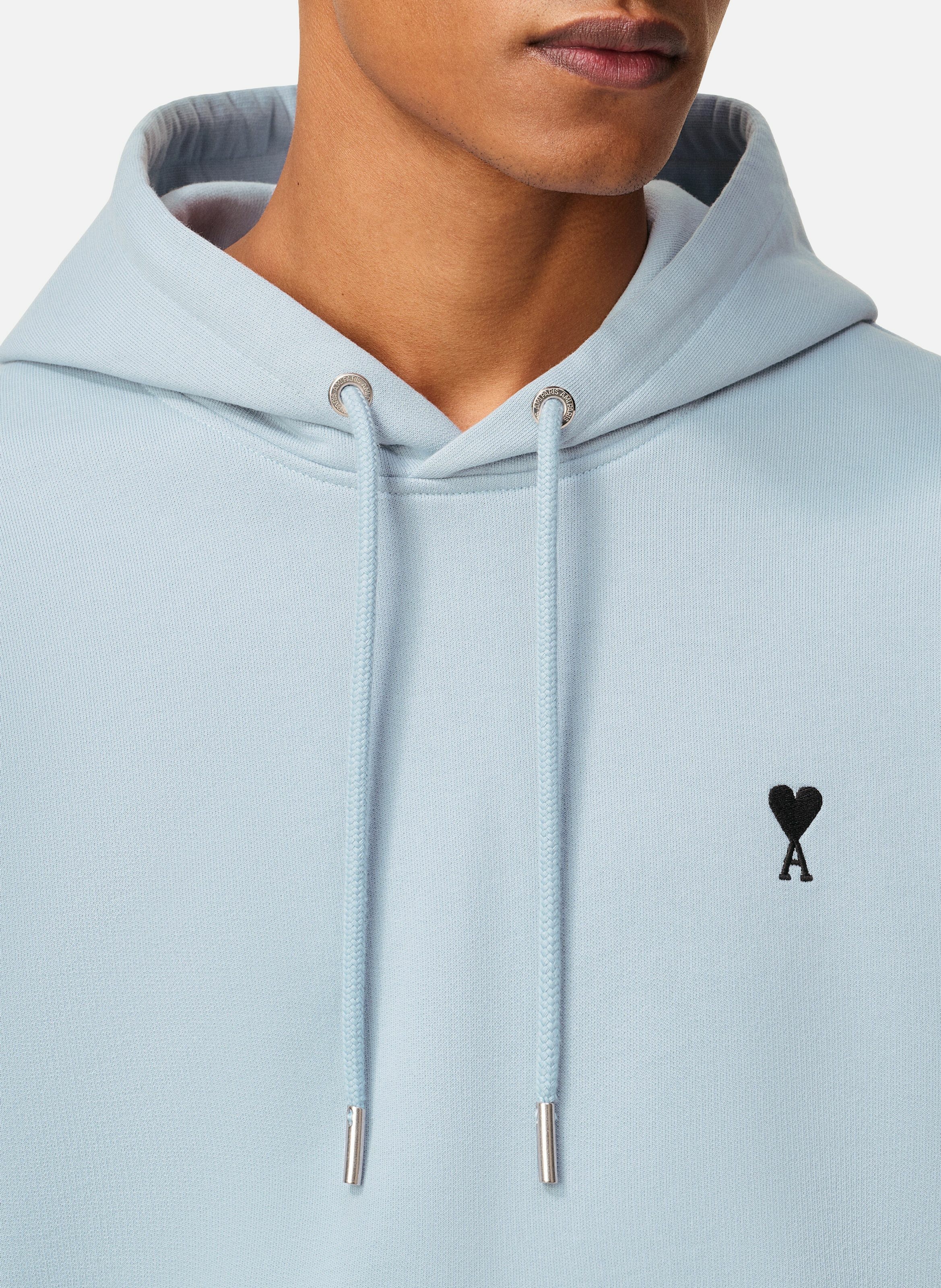 Hoodie ami de coeur en coton AMI PARIS Bleu