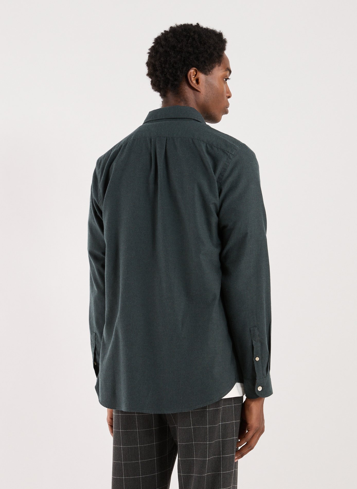 Solid shirt in blended cotton and wool PAUL SMITH Green