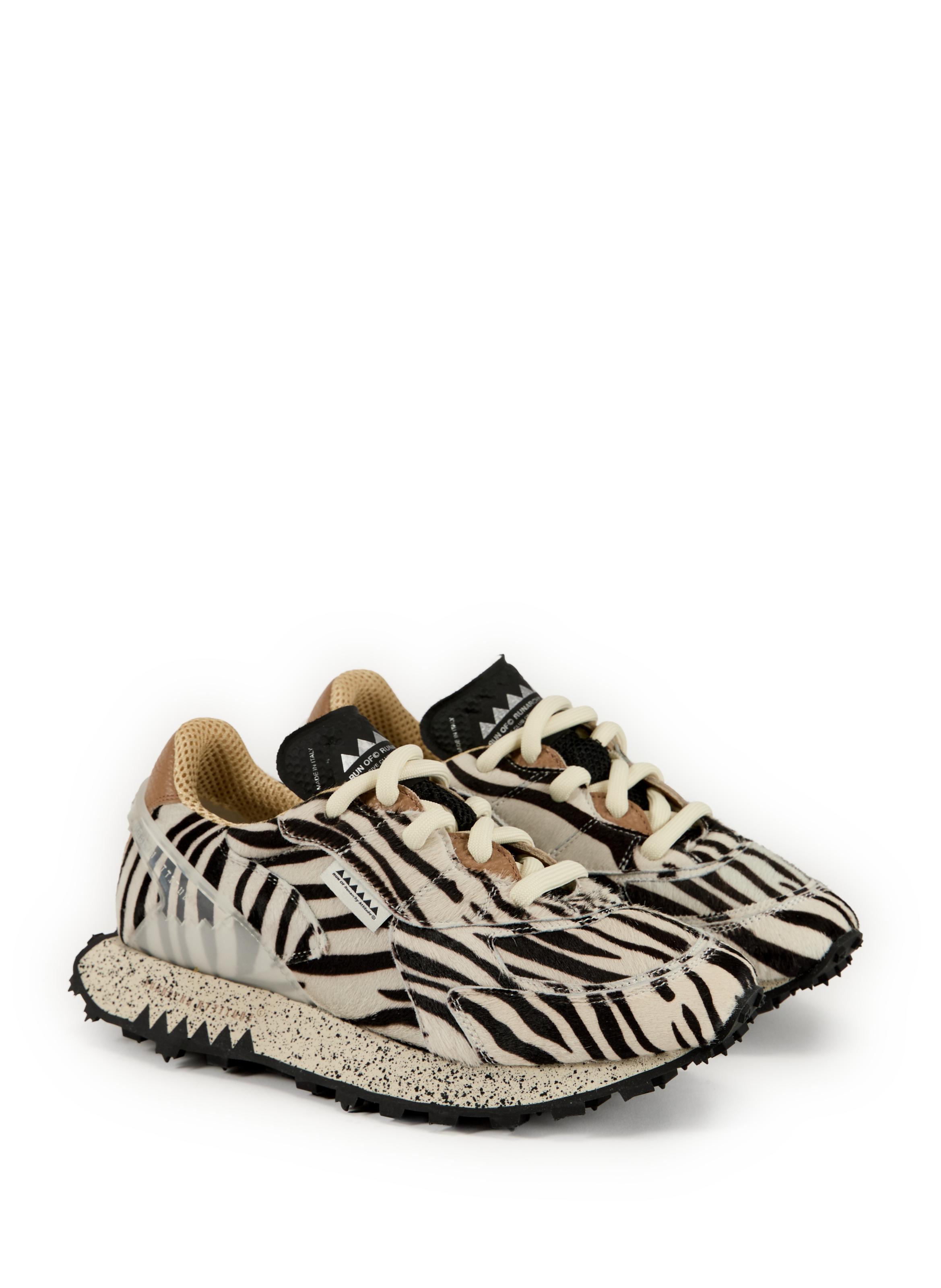 Mixed leather sneakers RUN OF Multicolour