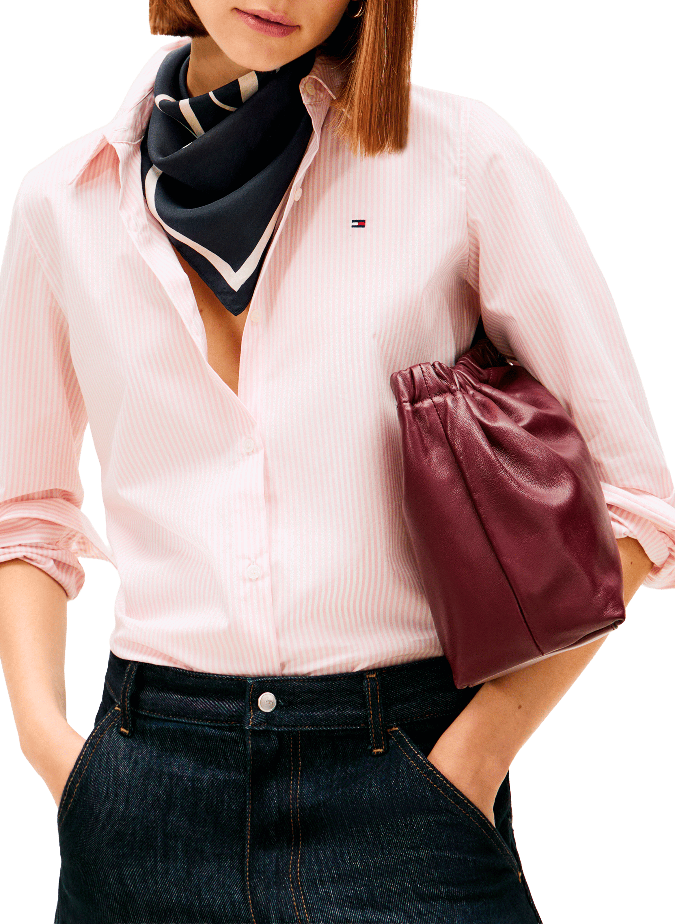 Foulard en soie avec motif monogrammé TOMMY HILFIGER Bleu