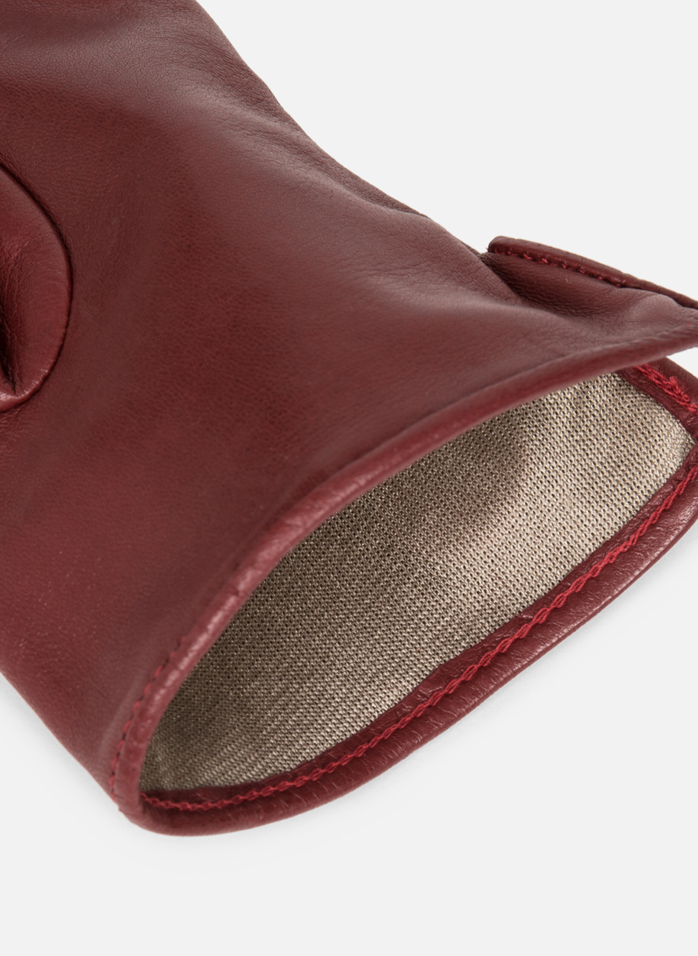 Gants en cuir d'agneau lisse LANCASTER Rouge