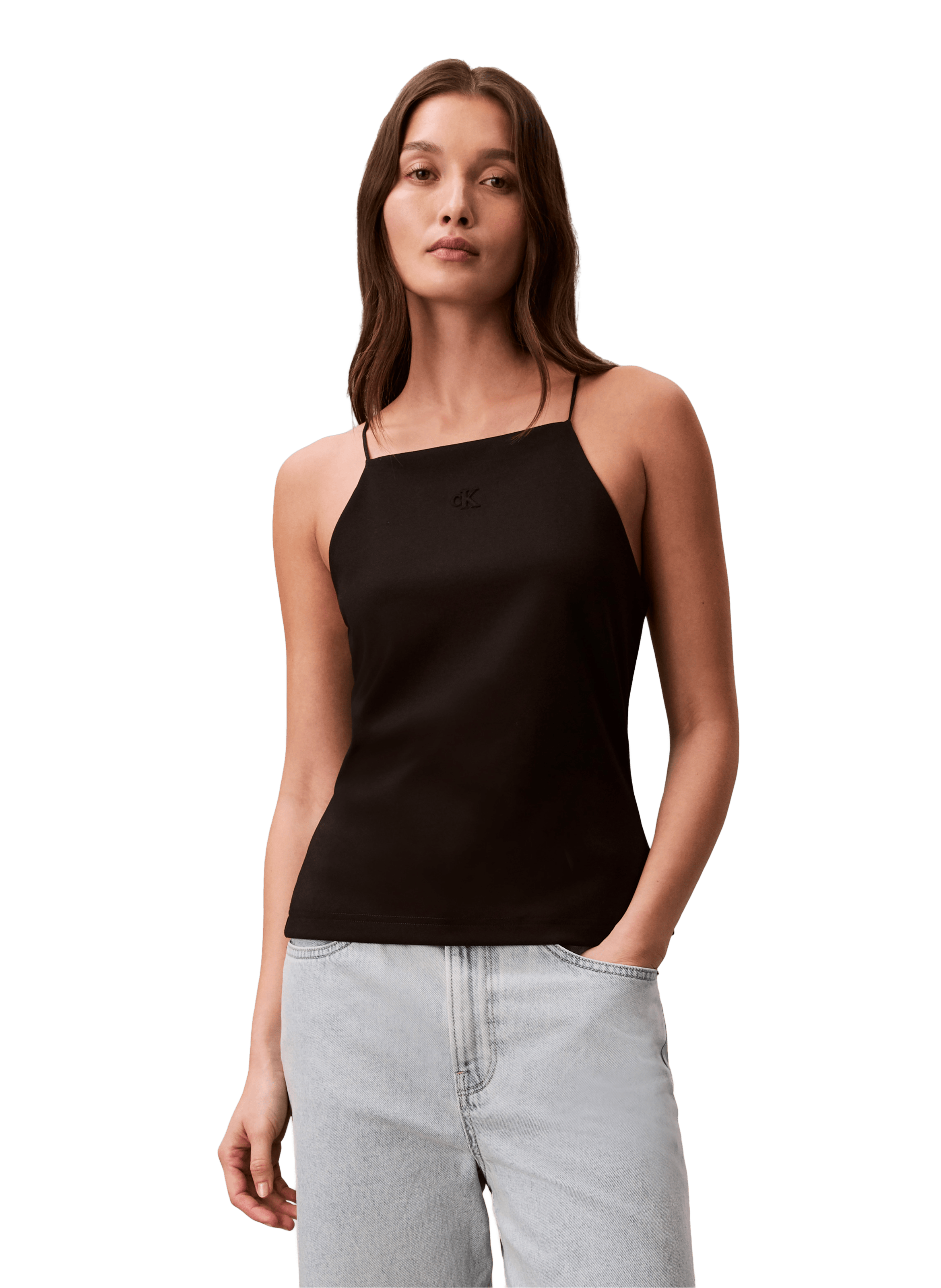 Débardeur uni à fines bretelles CALVIN KLEIN Black