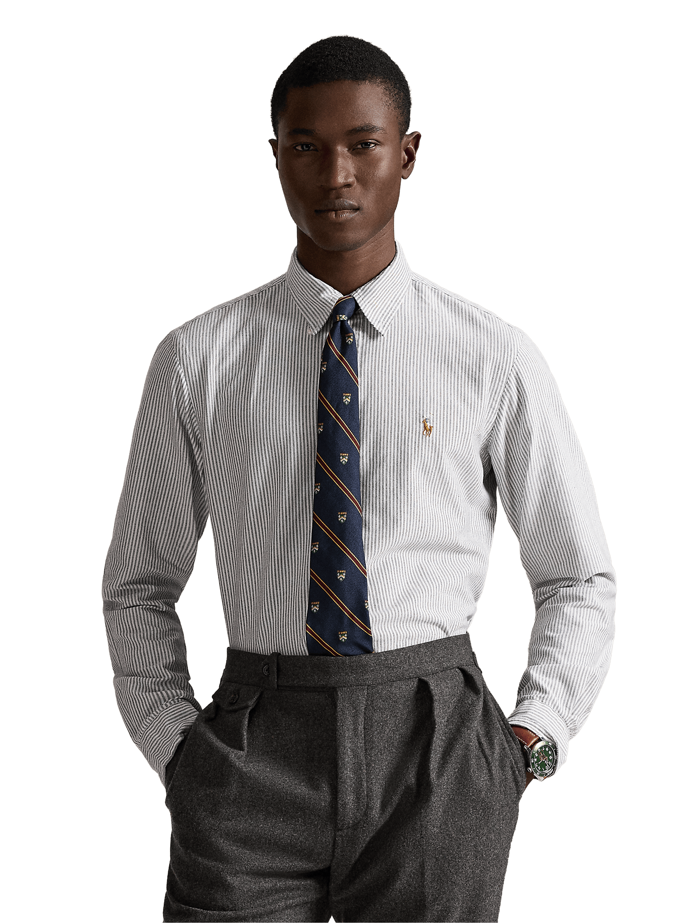 Chemise à rayures en coton  POLO RALPH LAUREN Gris