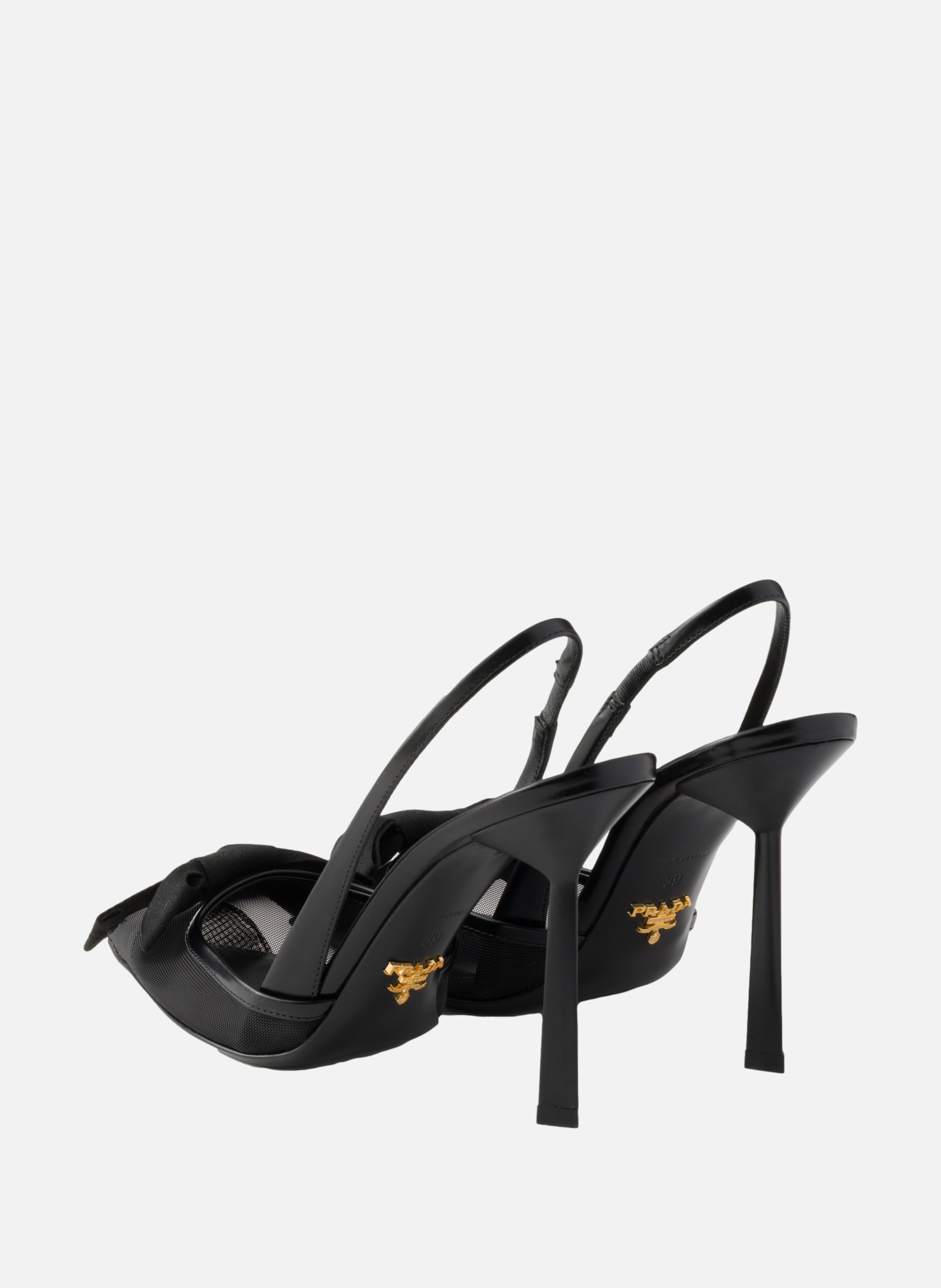 Escarpins à bride arrière en mesh PRADA Noir