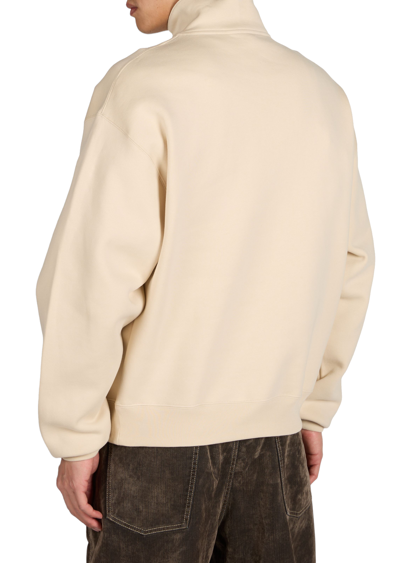 Zip-up trucker sweatshirt in cotton Gros Grain JACQUEMUS Beige