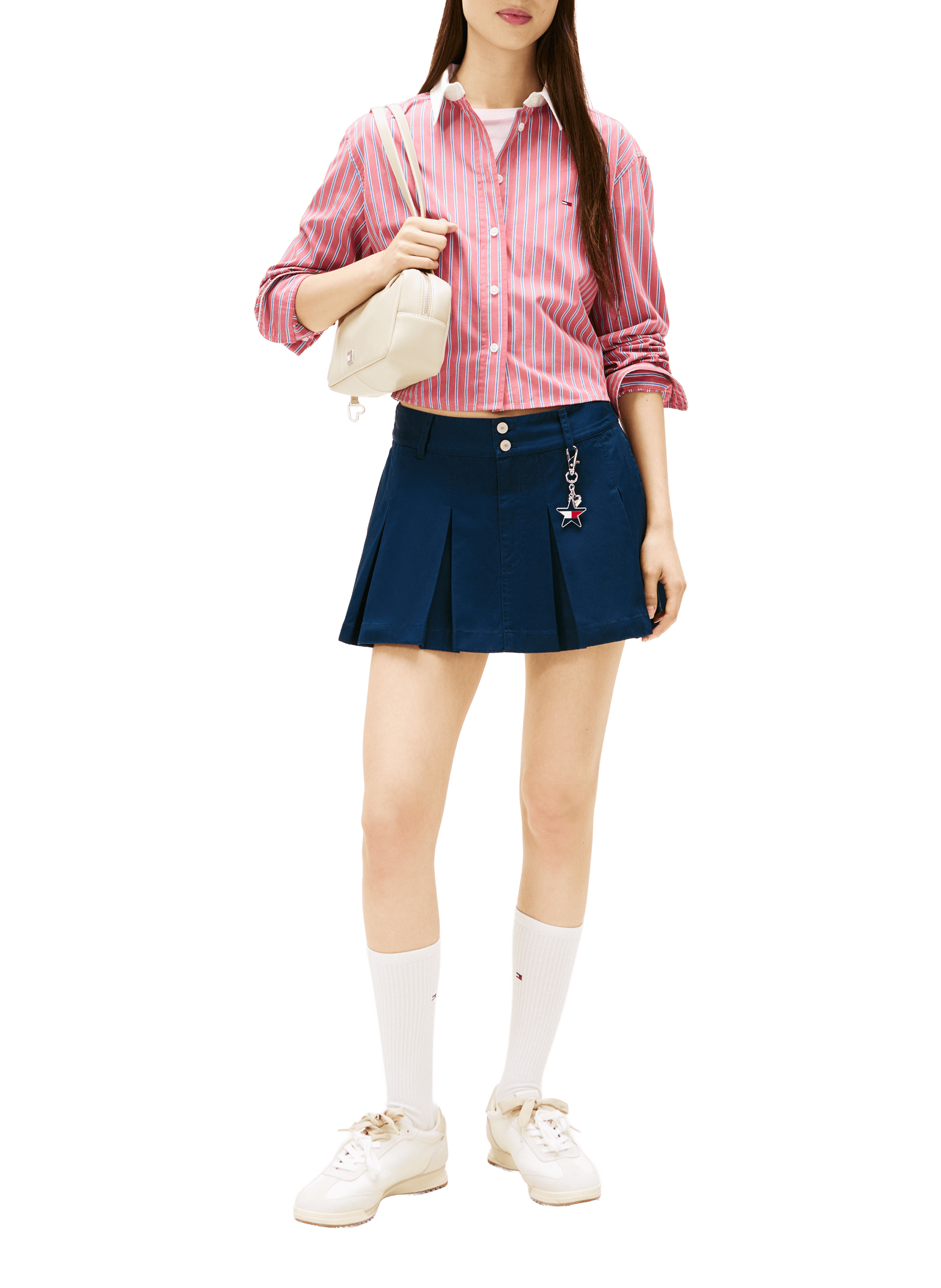 Chemise courte rayée en coton TOMMY HILFIGER Multicolore