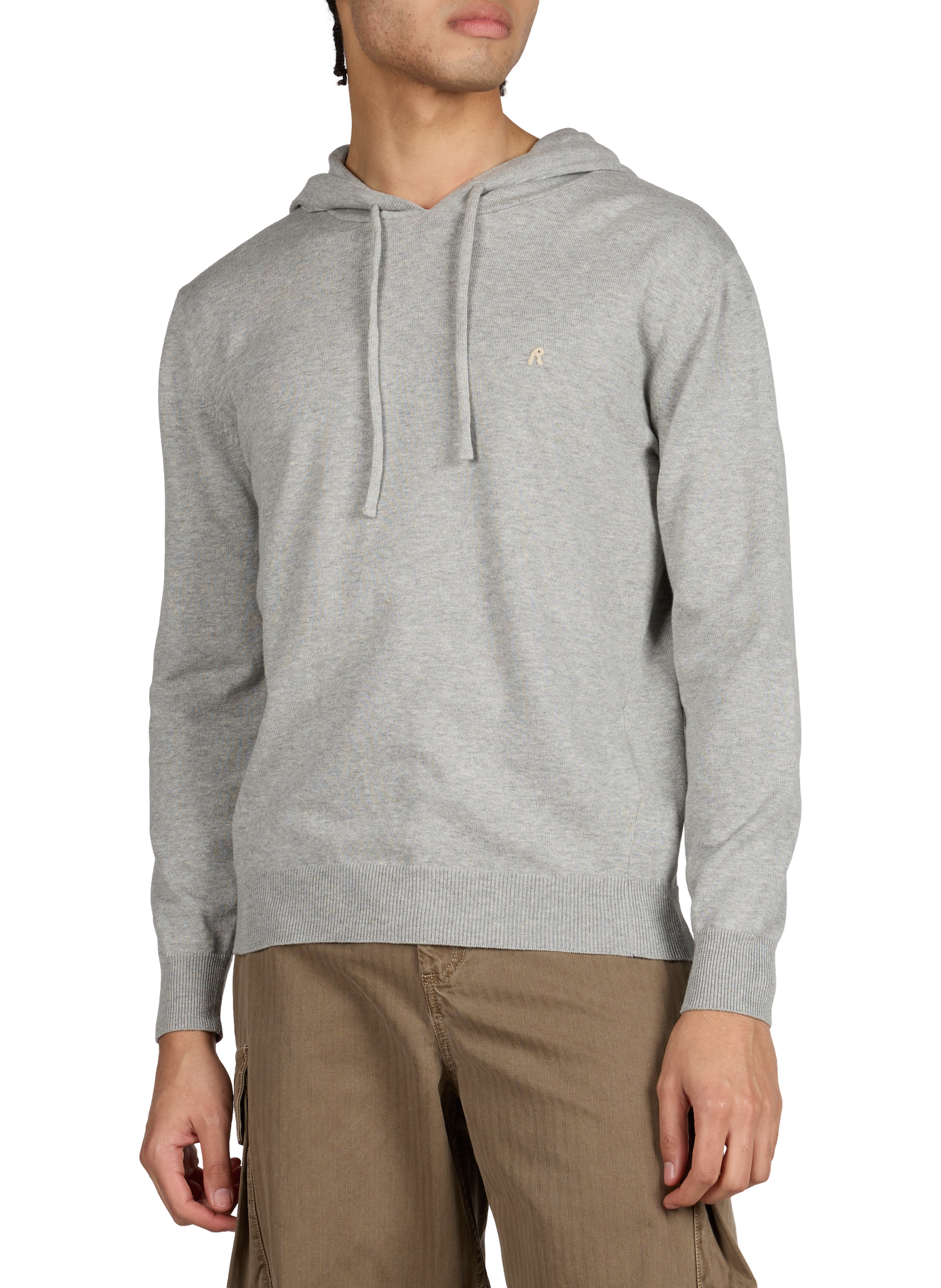 Pull manches longues à capuche en coton REPLAY Gris