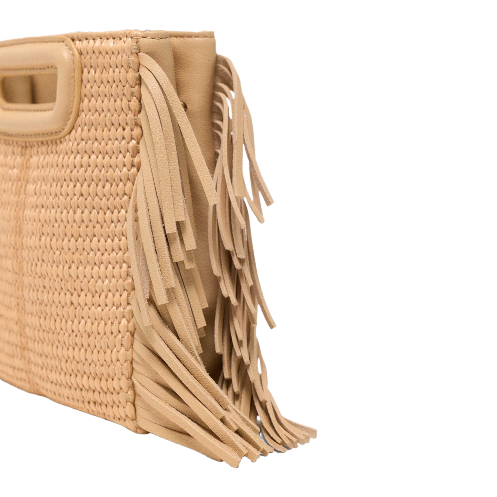 Sac bandoulière tressé m mini MAJE Beige