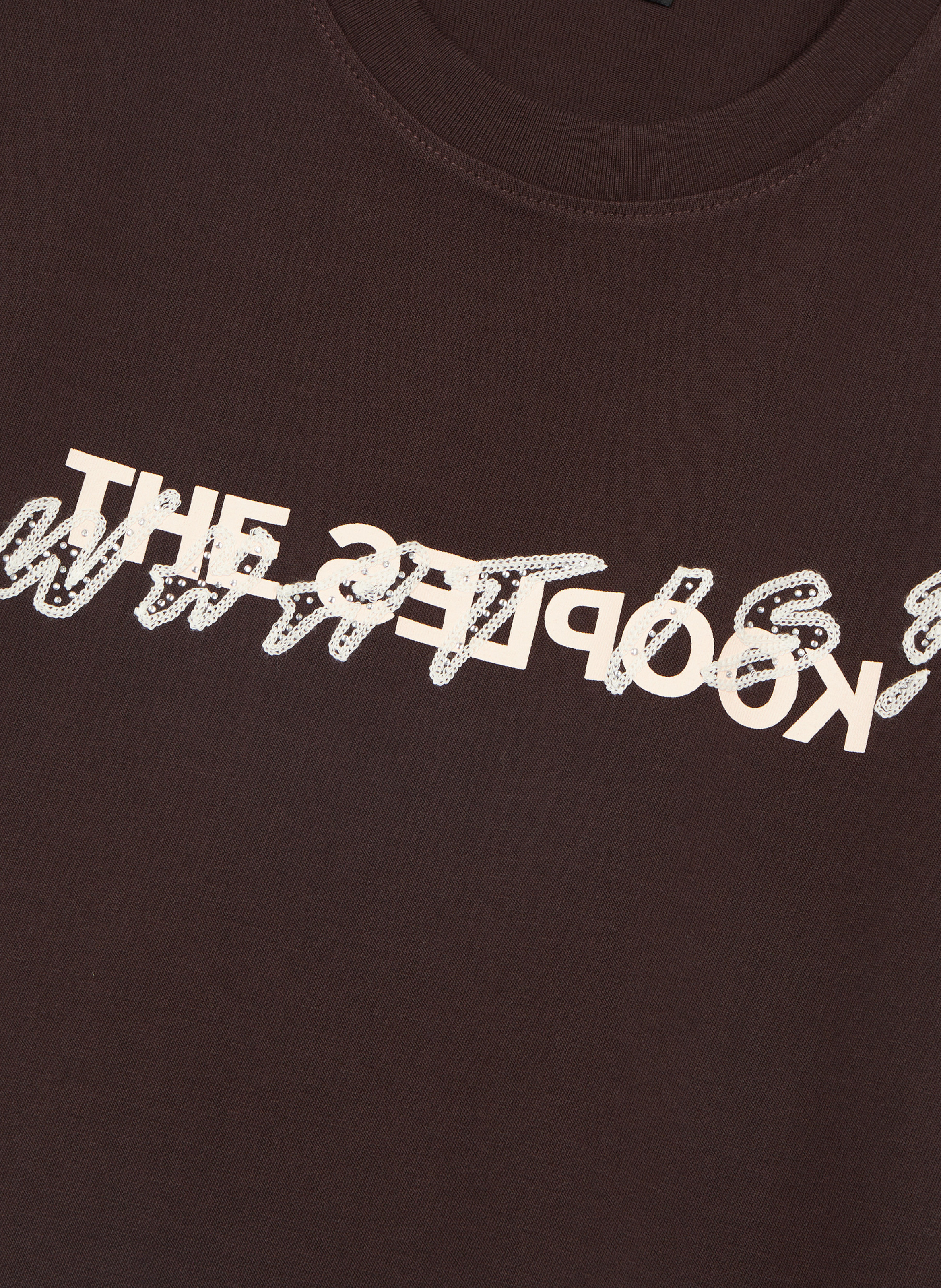 T-shirt what is avec strass THE KOOPLES Marron
