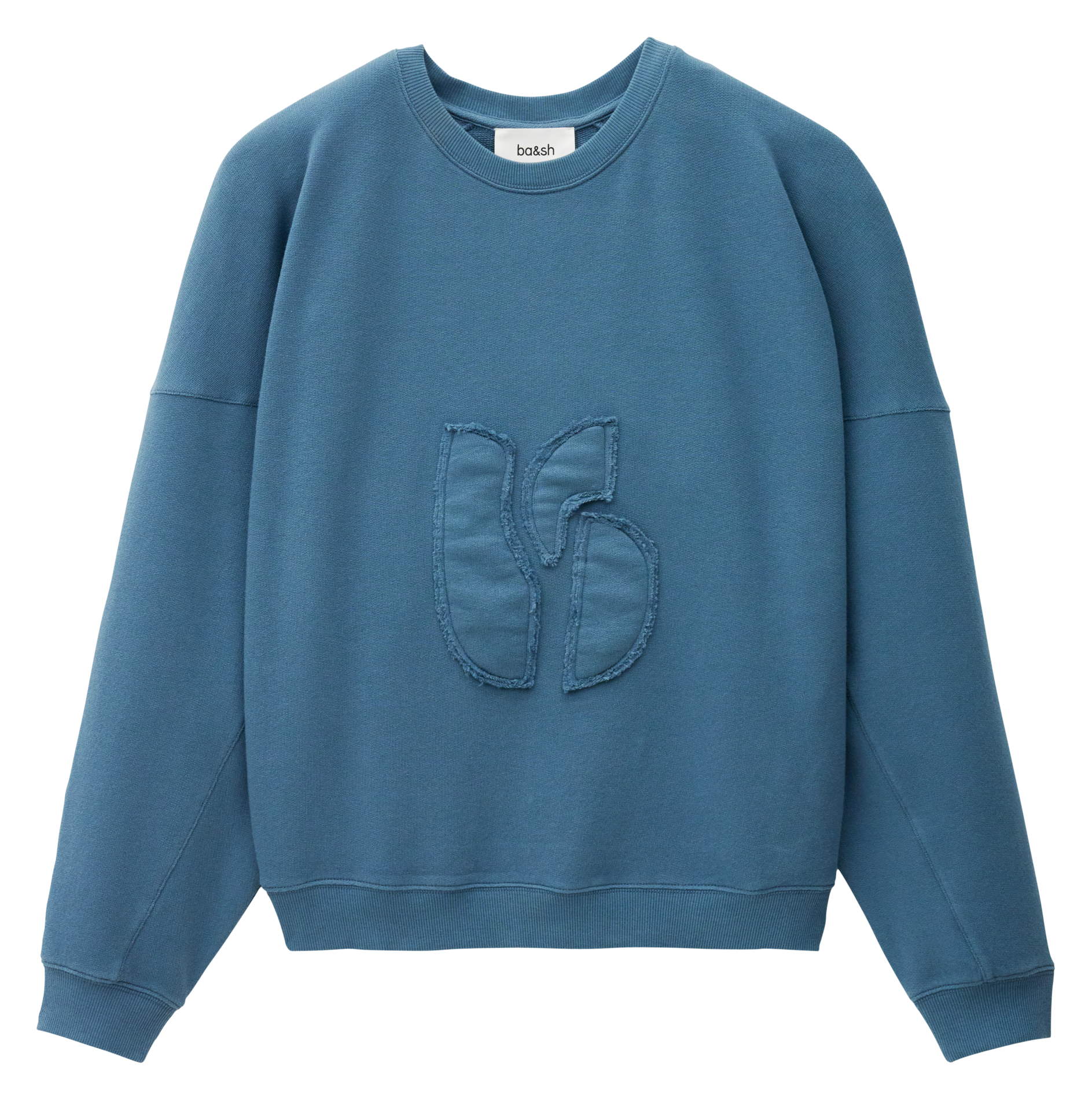 Sweat ample col rond à broderie maia BA&SH Bleu