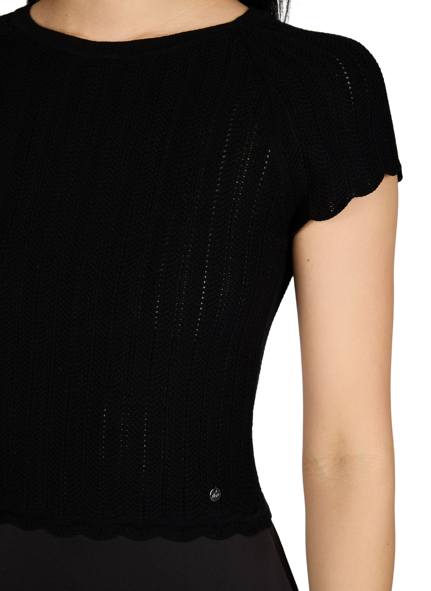 Bi-material long dress BOSS Black