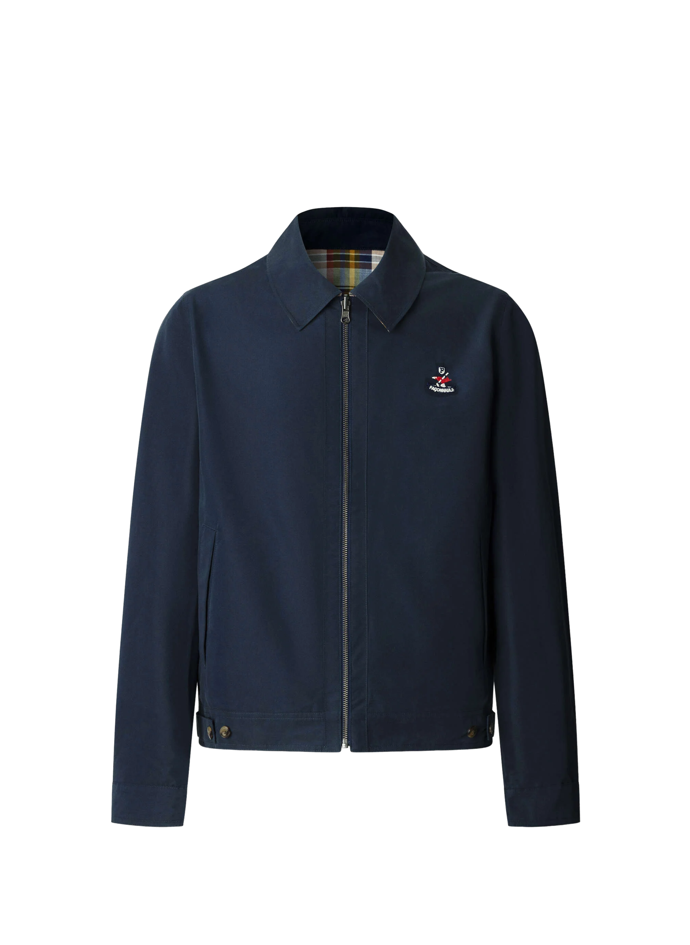 Reversible jacket in mixed linen and cotton FACONNABLE Blue