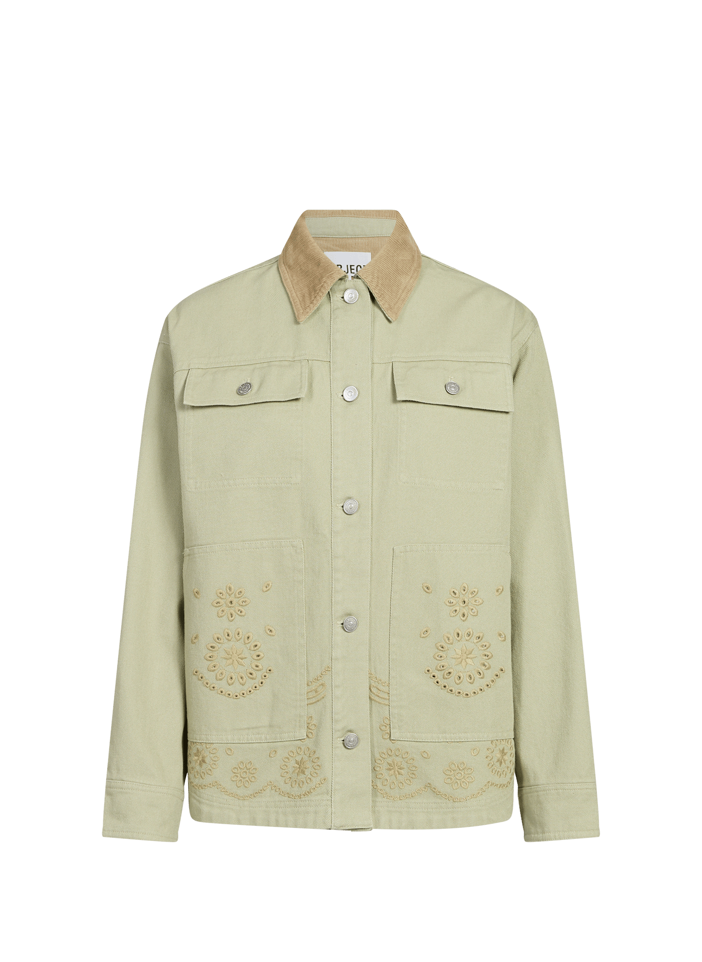 Veste denim ample en coton OBJECT Vert