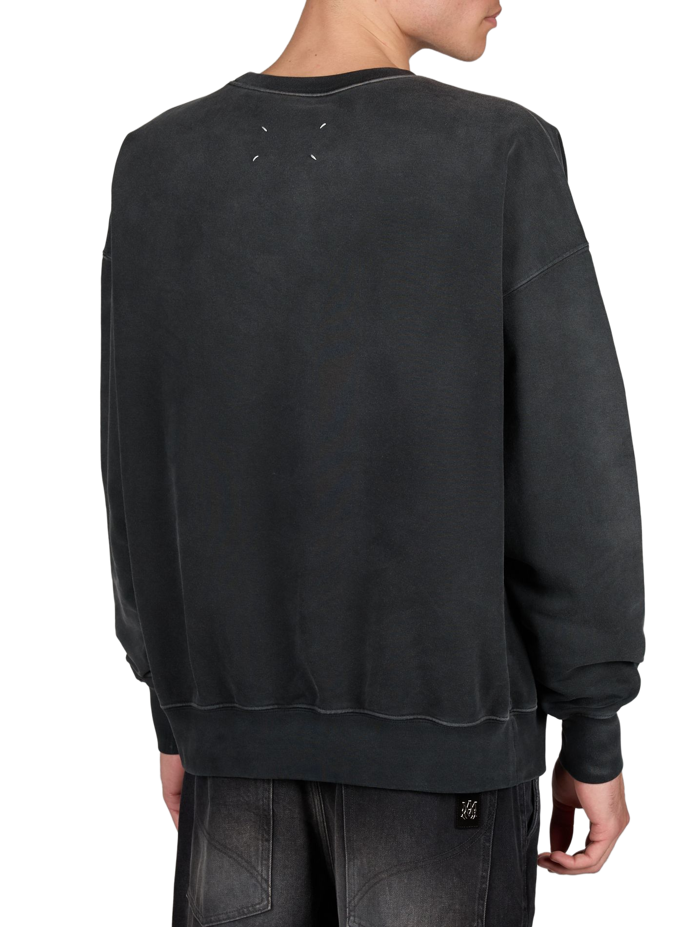 Sweatshirt with round neck and logo embroidery in cotton MAISON MARGIELA Grey
