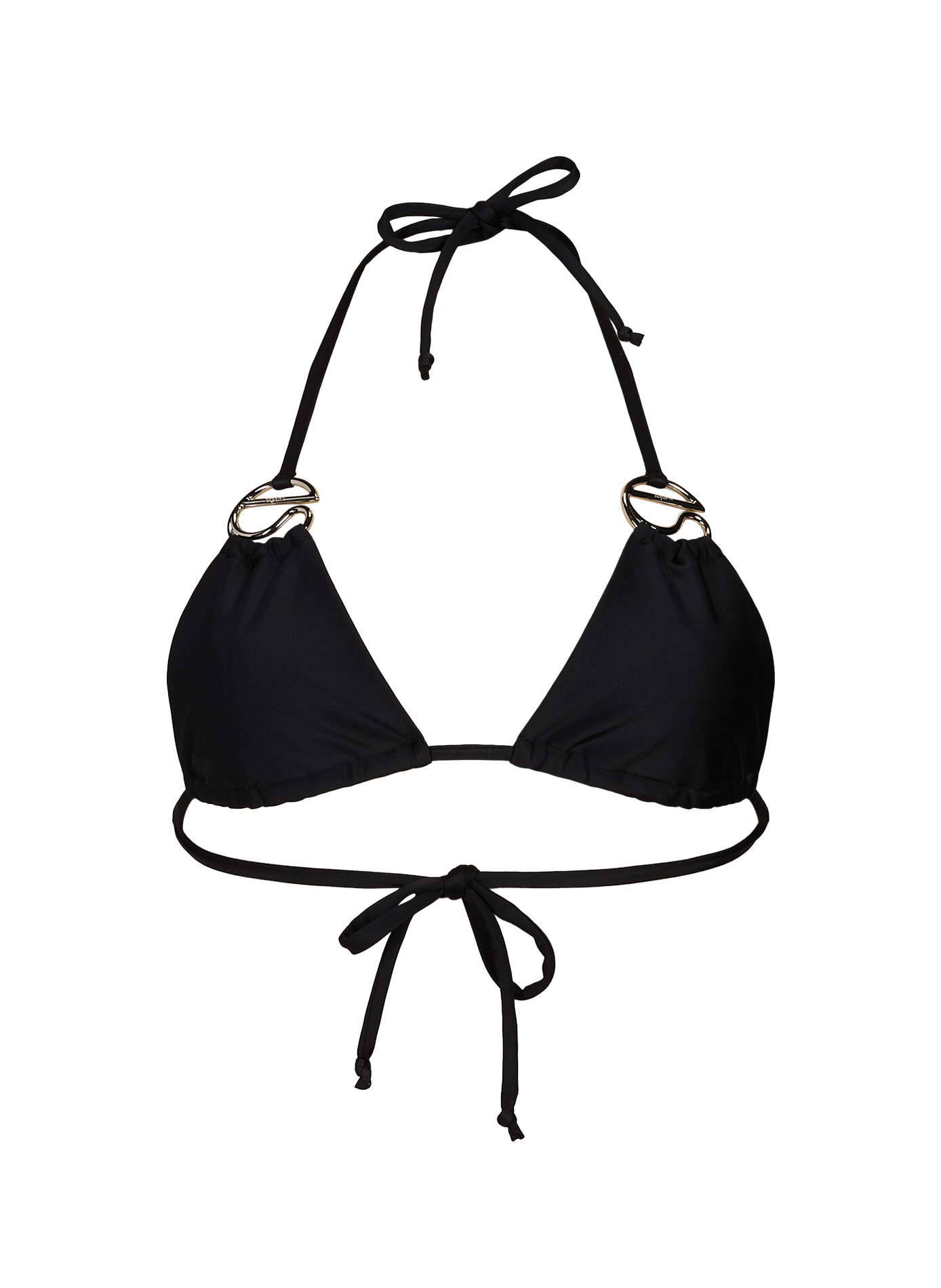 Haut de maillot de bain à nouer avec logo métallique COPERNI Noir