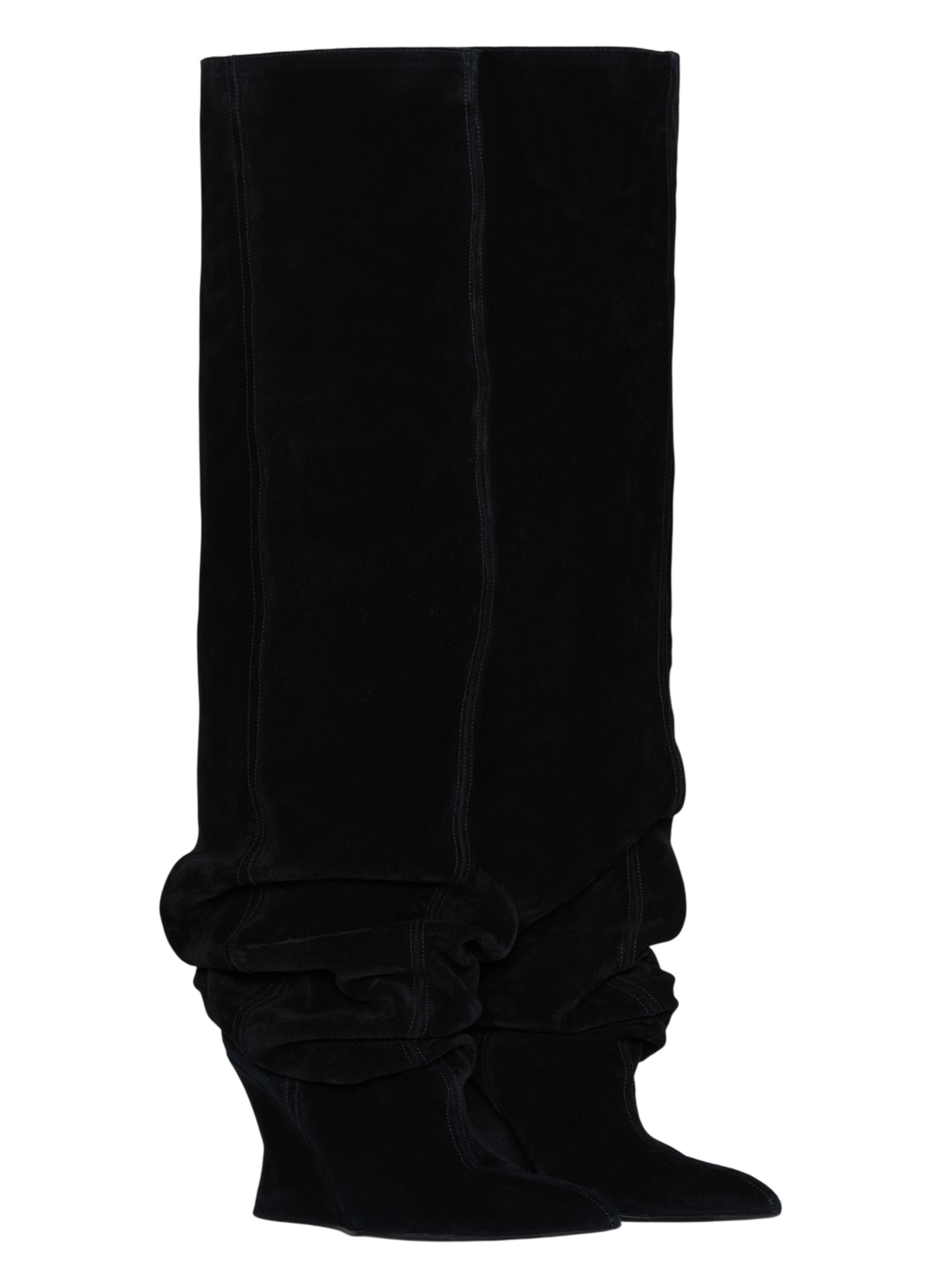 Cuissardes wedge en cuir suédé BALMAIN Noir