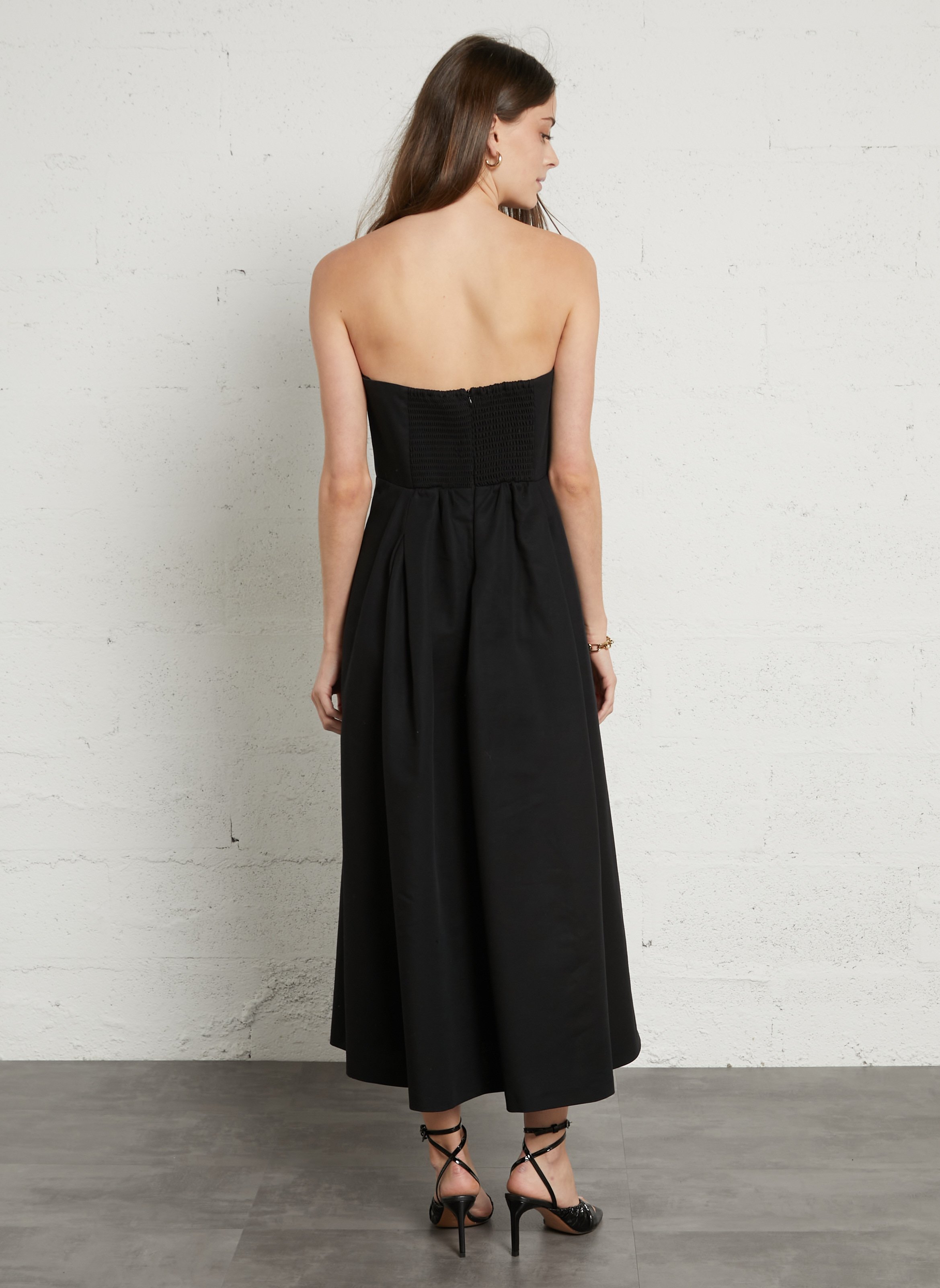 Robe longue bustier en coton mélangé betty MAISON 123 Noir