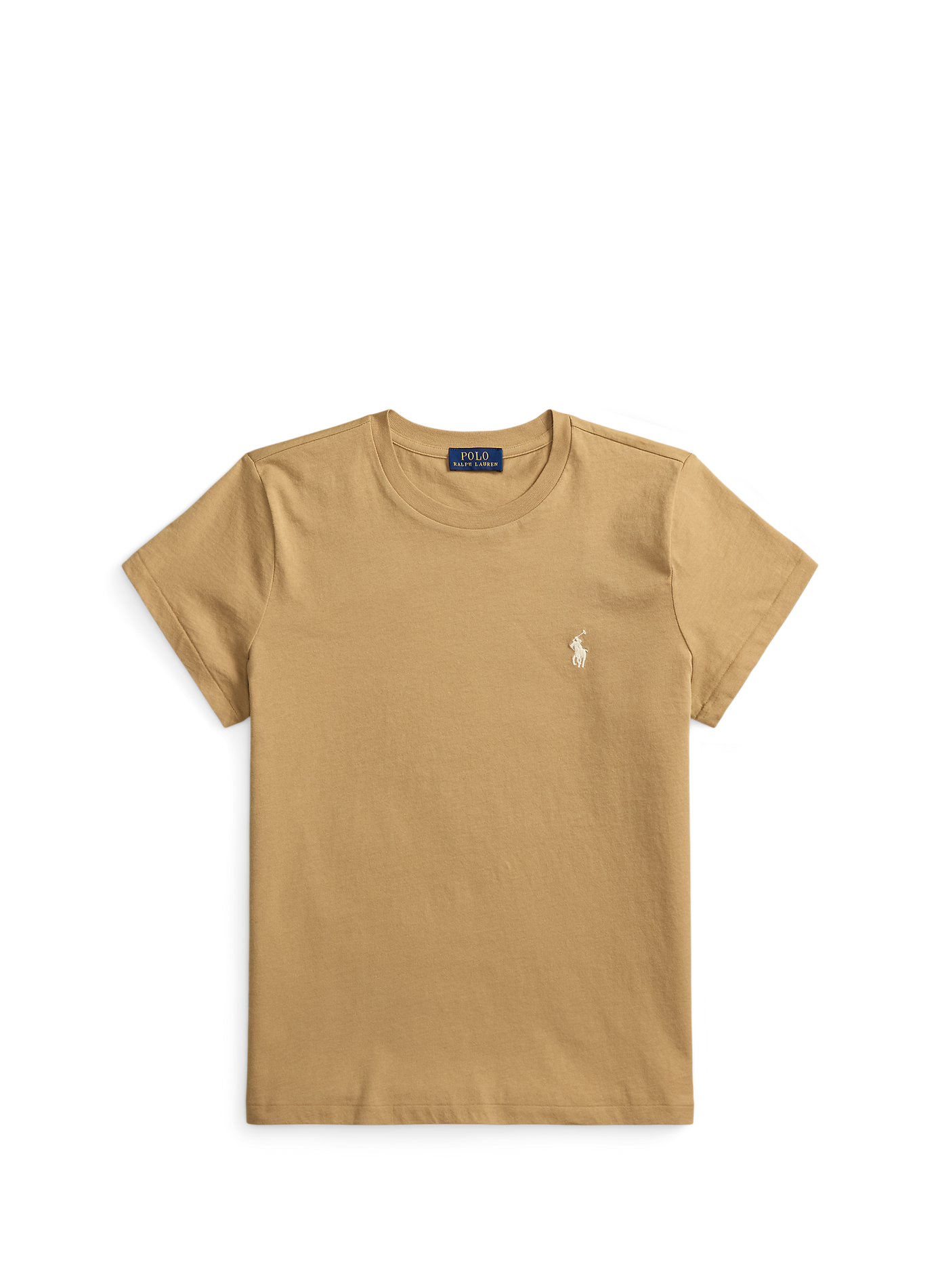 Maglietta ricamata a maniche corte in cotone POLO RALPH LAUREN Beige