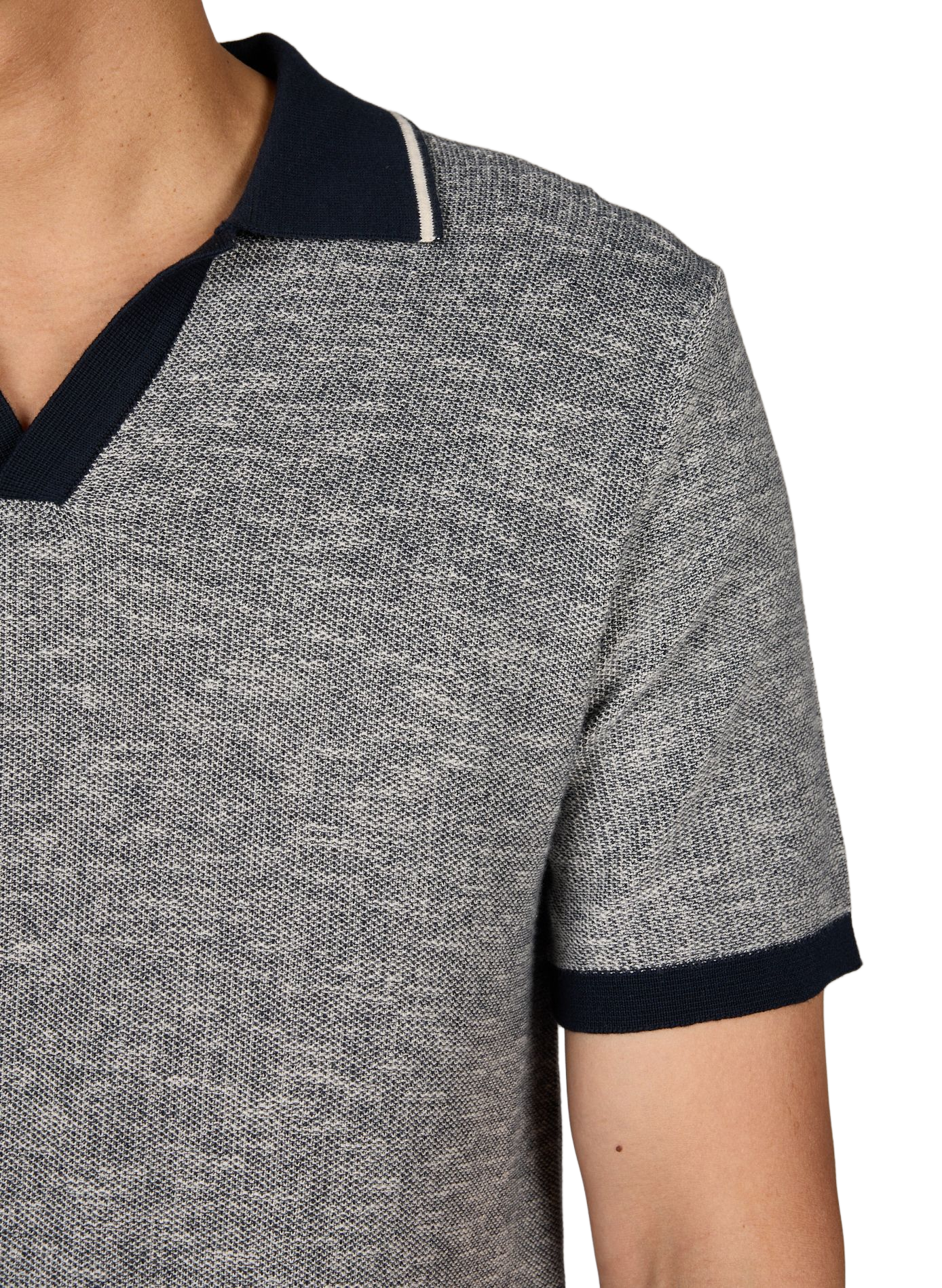 Polo in maglia con bordo contrastante in cotone PIERRE CARDIN Blu