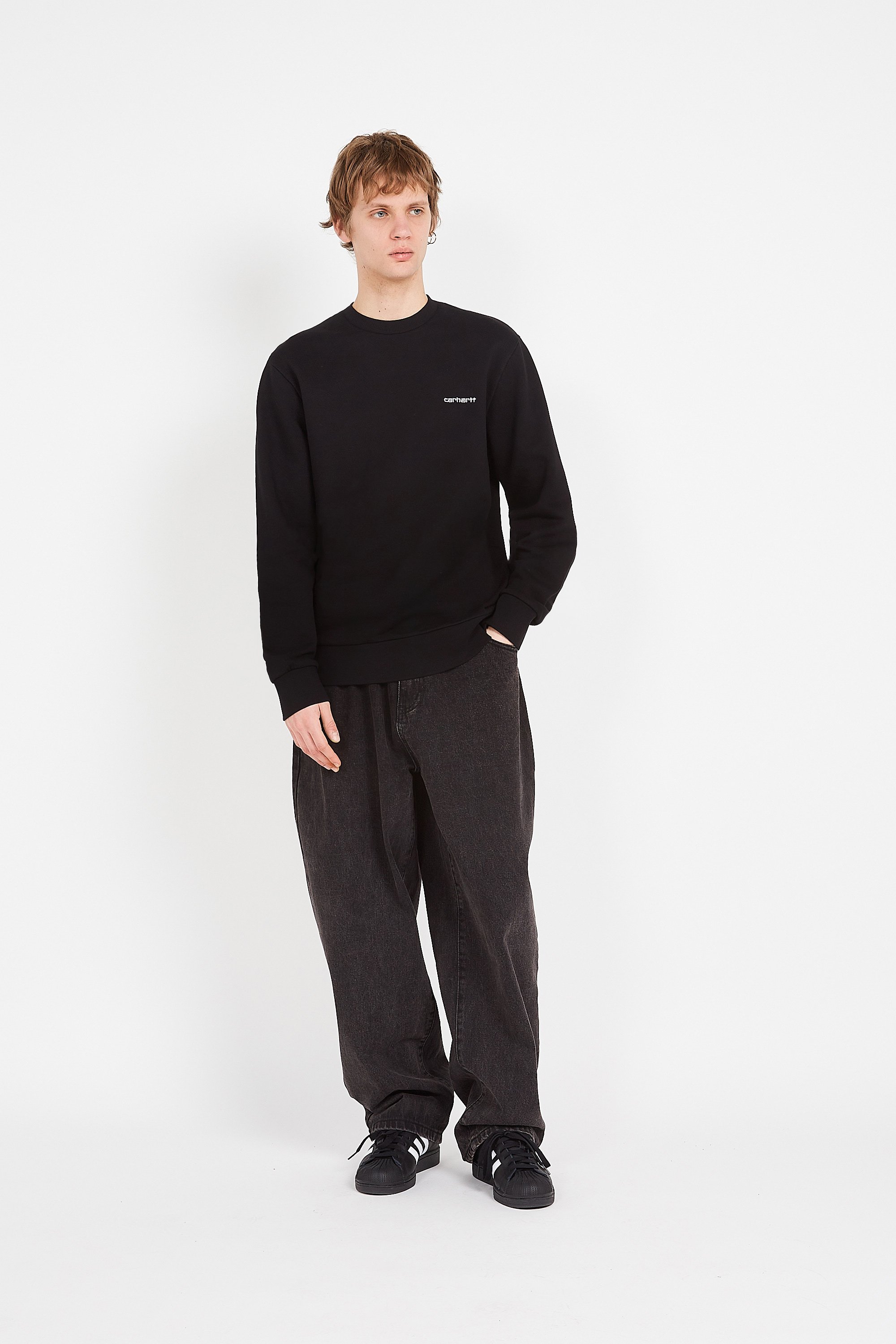 Sweatshirt script embroidery sweat CARHARTT WIP Noir