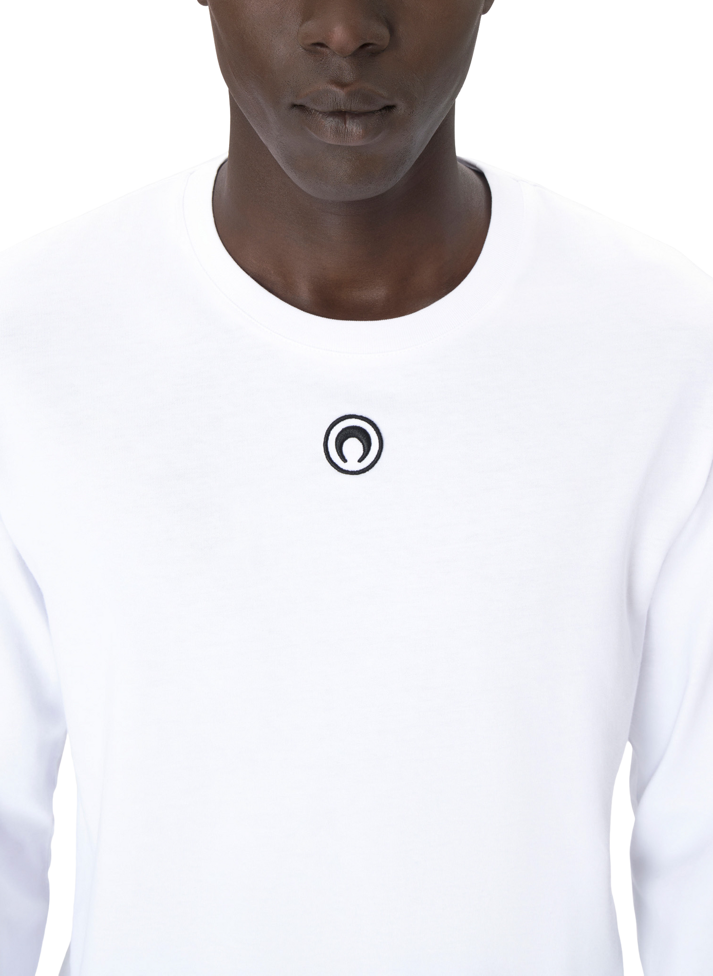 T-shirt uni à manches longues en coton biologique MARINE SERRE Blanc