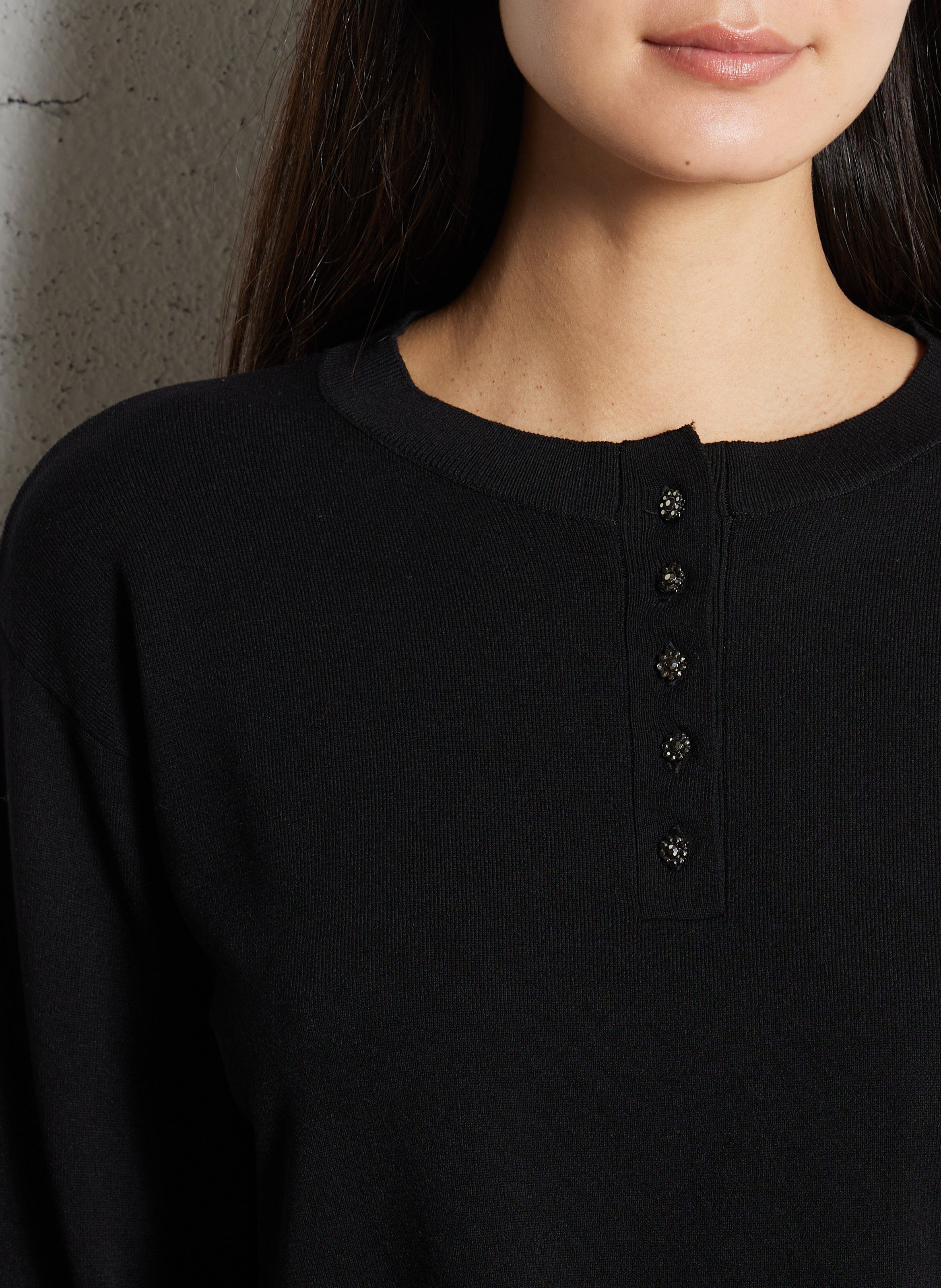 Pull oversize col rond IKKS Noir