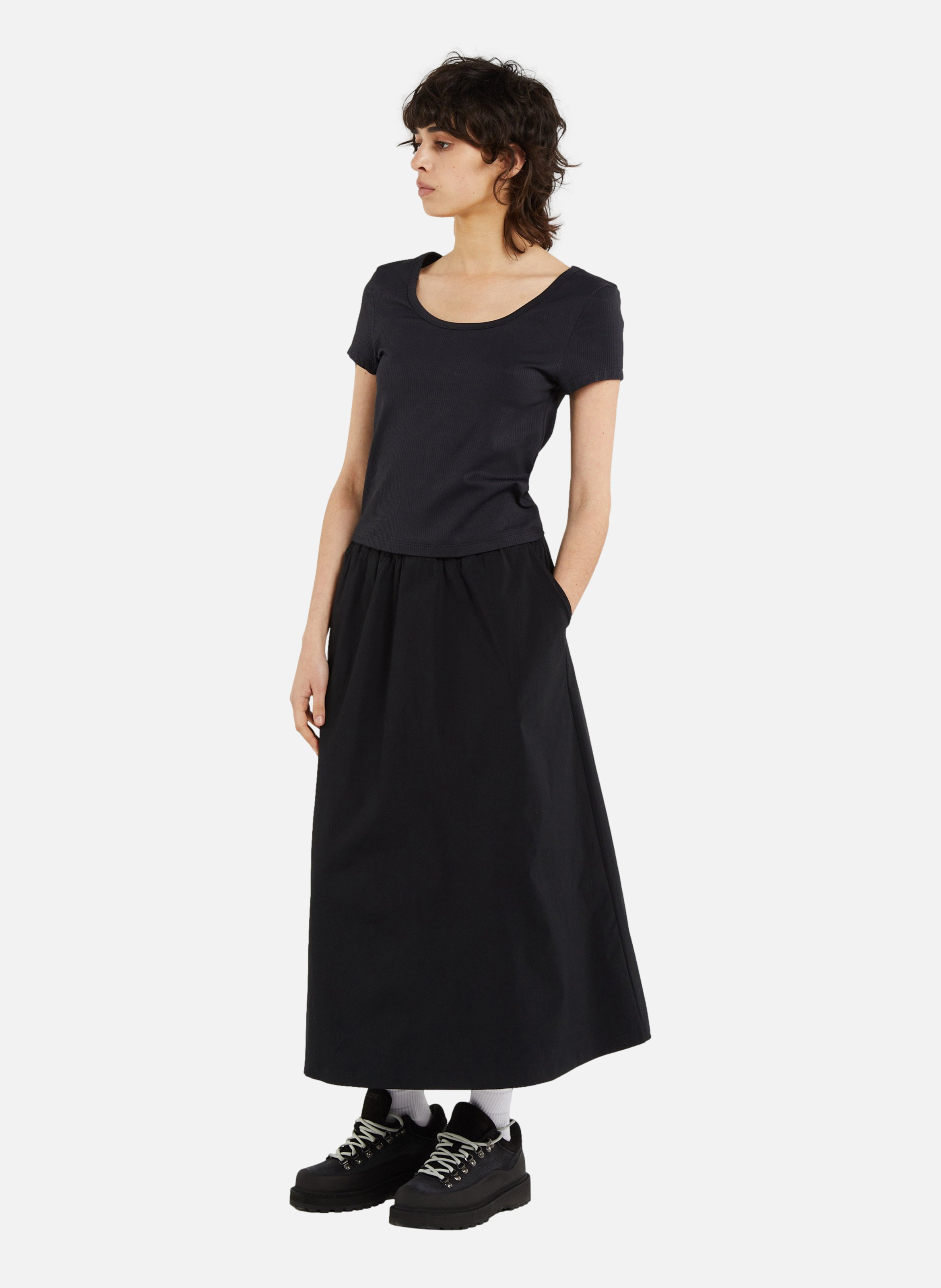 T-shirt pinetown canyon rib ss tee COLUMBIA Noir