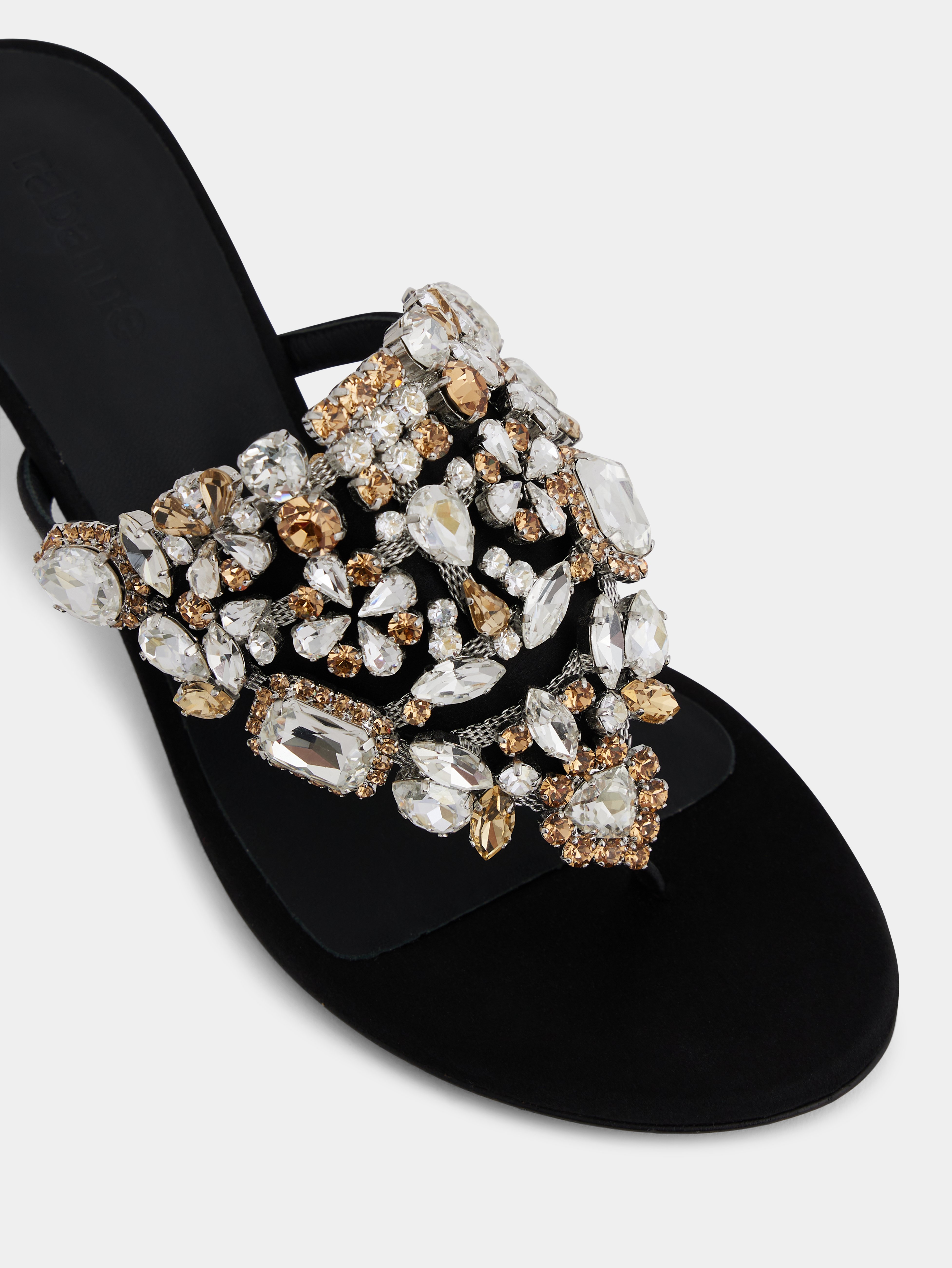 Sandales à talons avec strass RABANNE Noir