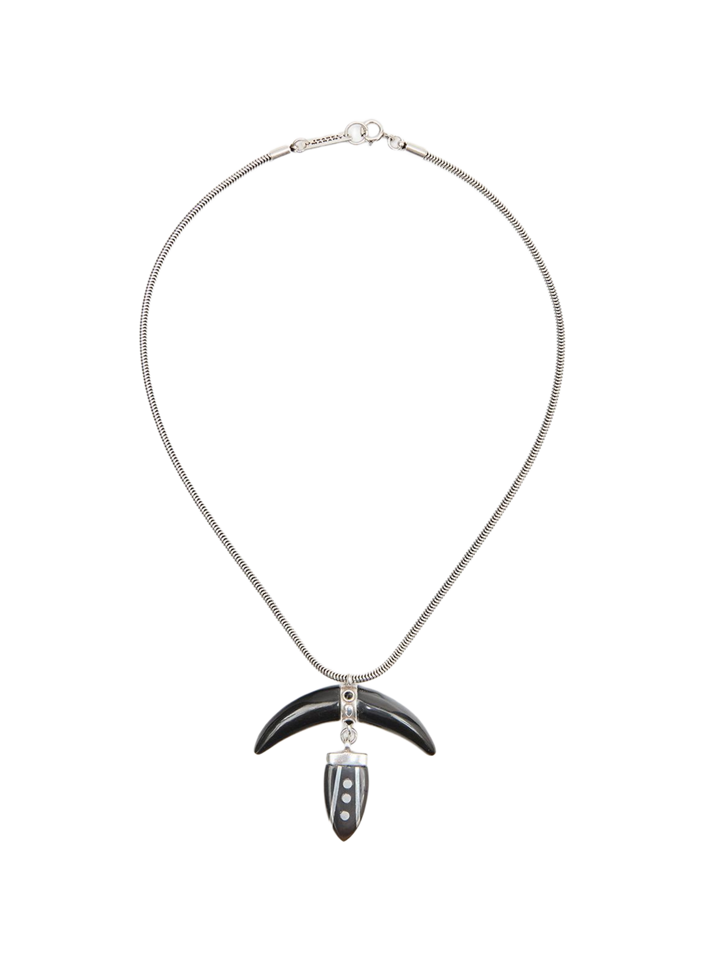 Collier Cala à pendentif demi-lune ISABEL MARANT Noir