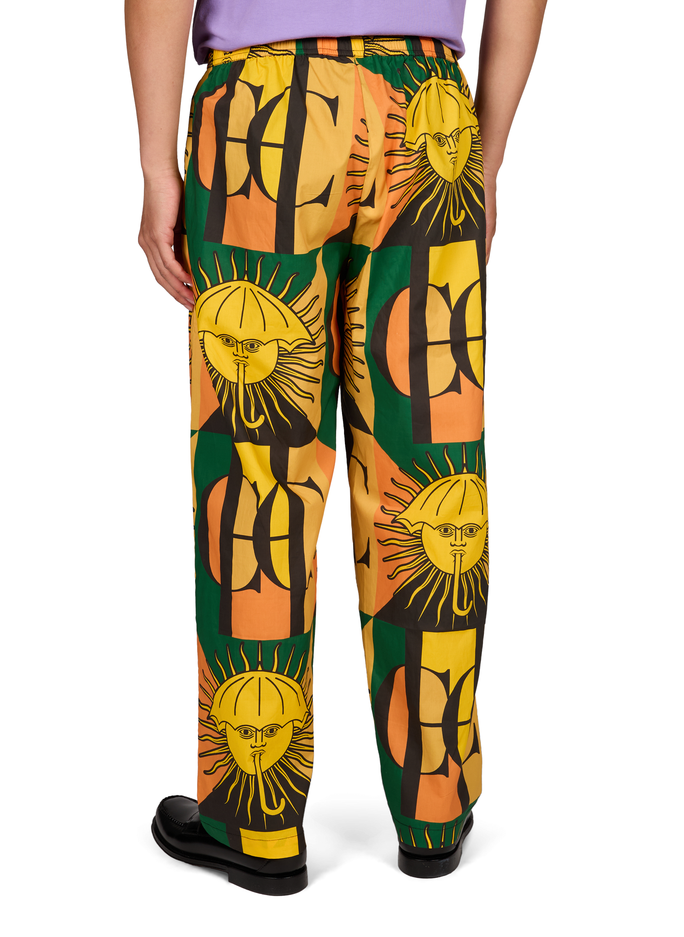 Pantalón recto estampado de algodón HELAS CAPS Multicolor