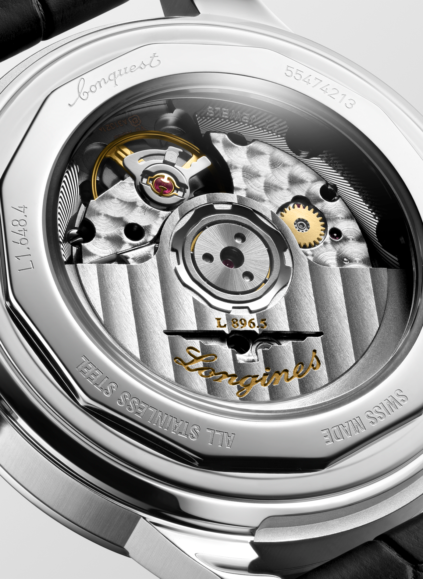 Montre automatique Conquest Heritage en cuir LONGINES Beige