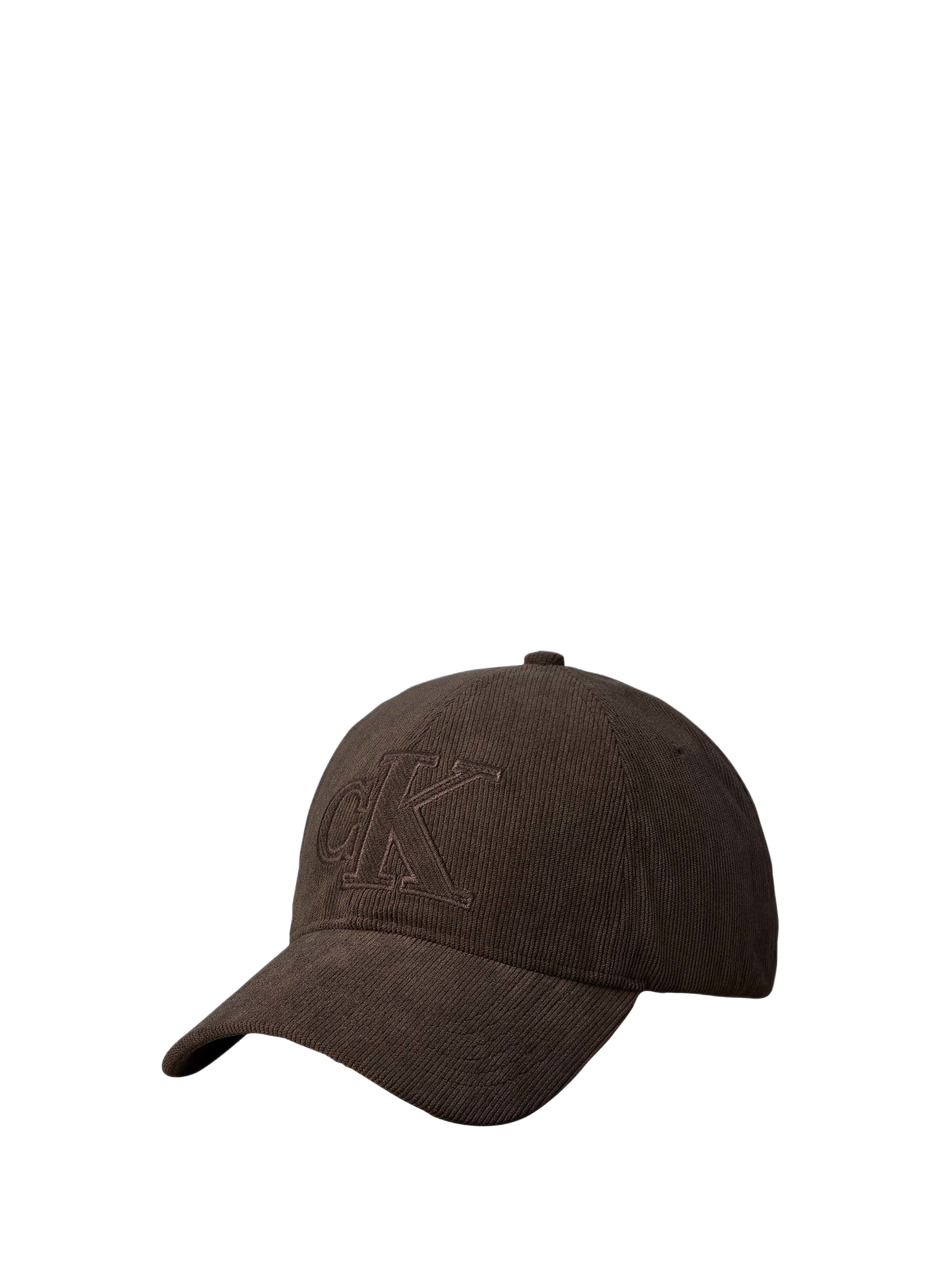Ribfluwelen pet met geborduurd logo CALVIN KLEIN Bruin