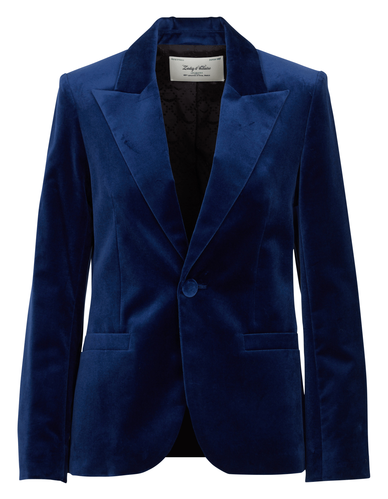 Veste blazer ajustée velours en coton vavy ZADIG&VOLTAIRE Bleu