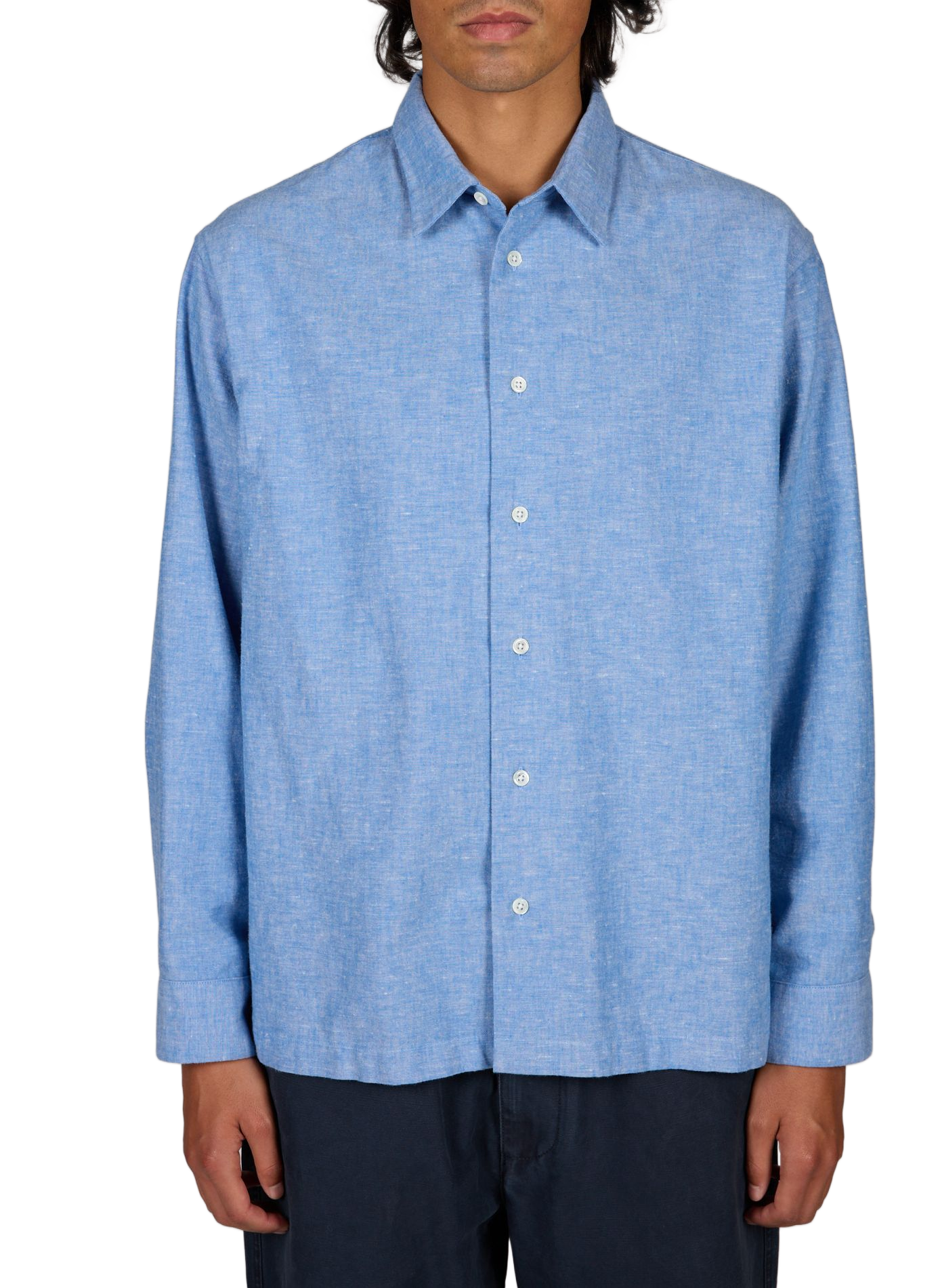 Straight classic collar shirt in cotton BELLEROSE Blue