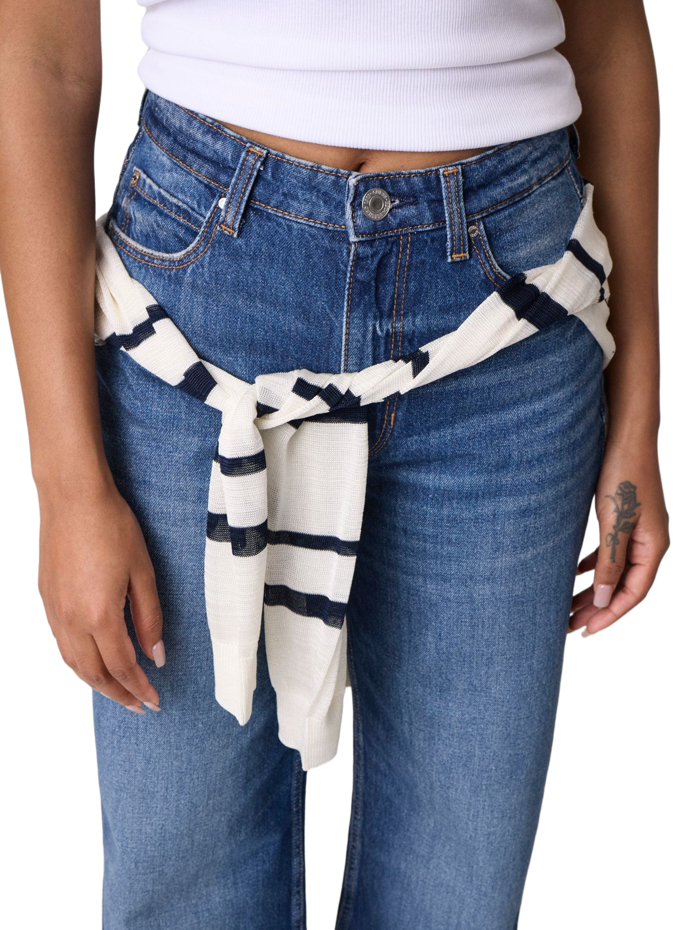 High-waisted straight leg jeans in a cotton blend GUESS Blue