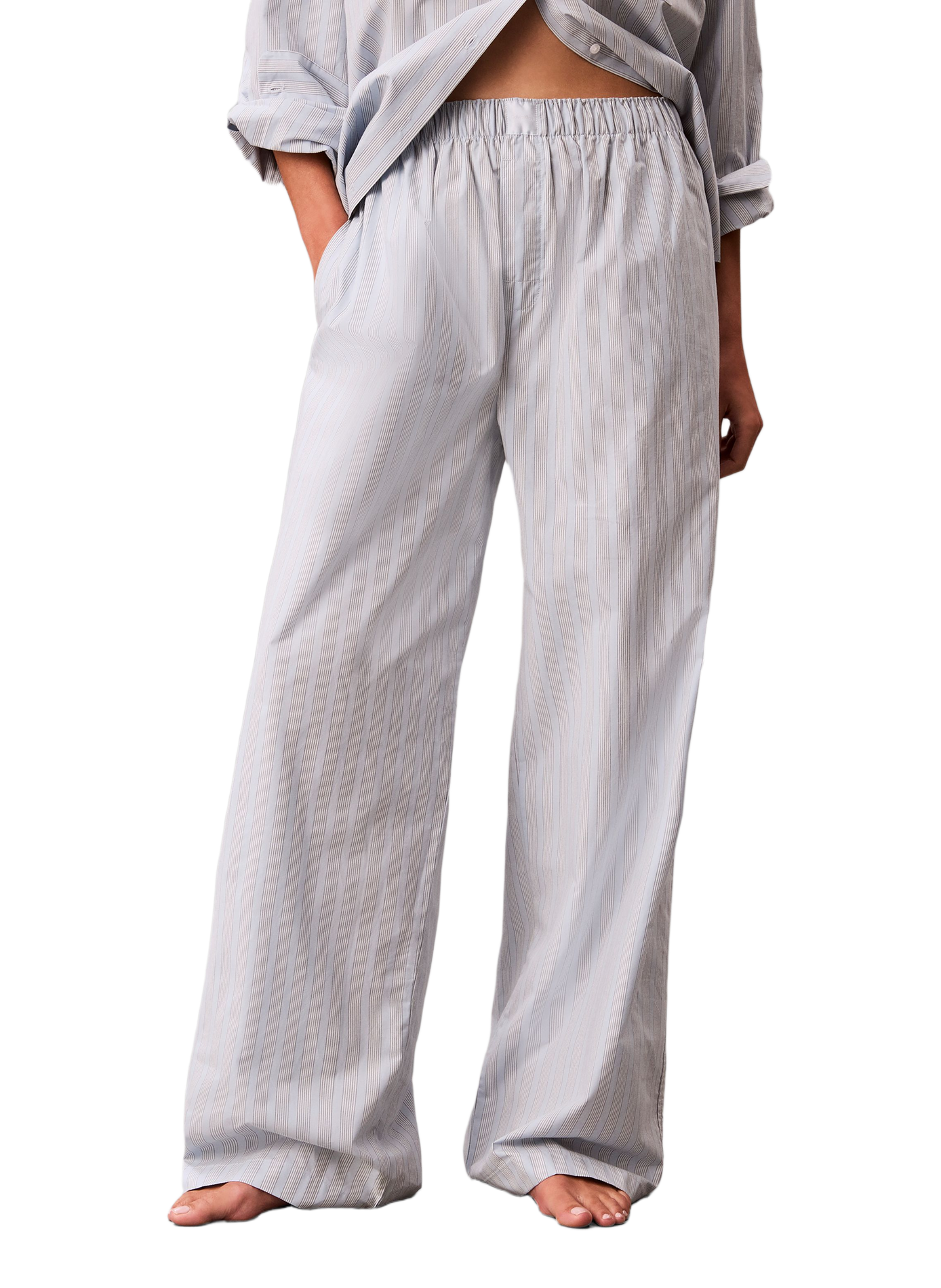 Pantalon de pyjama en coton CALVIN KLEIN Bleu