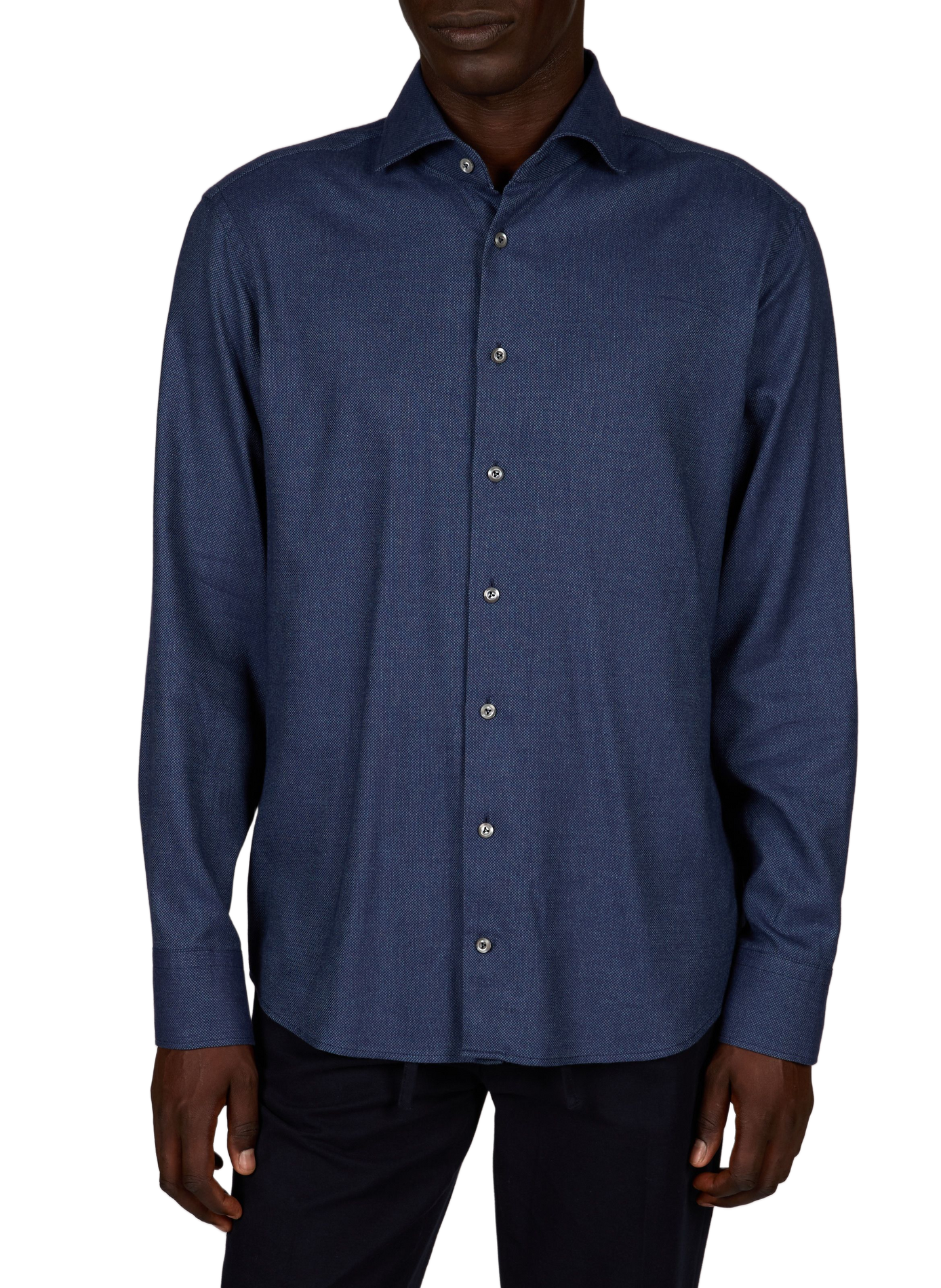 Cotton-blend jacquard-effect shirt VAN LAACK Blue
