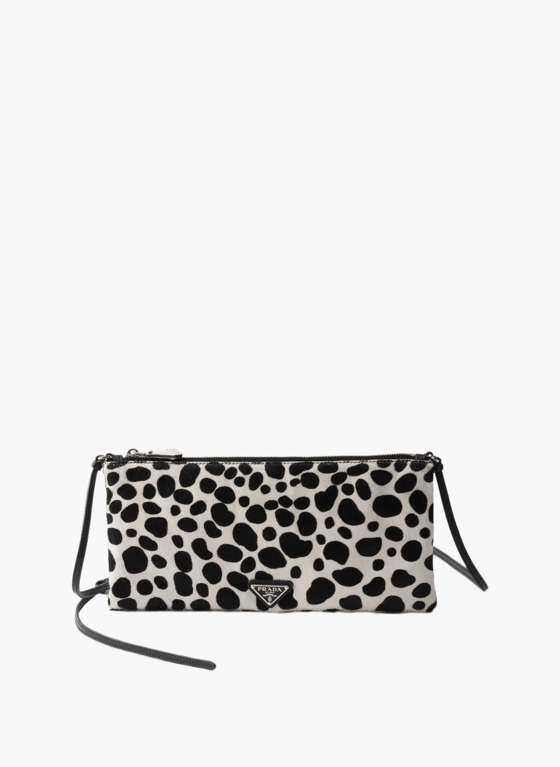 Petit sac à bandoulière en cuir de veau à imprimé PRADA Blanc