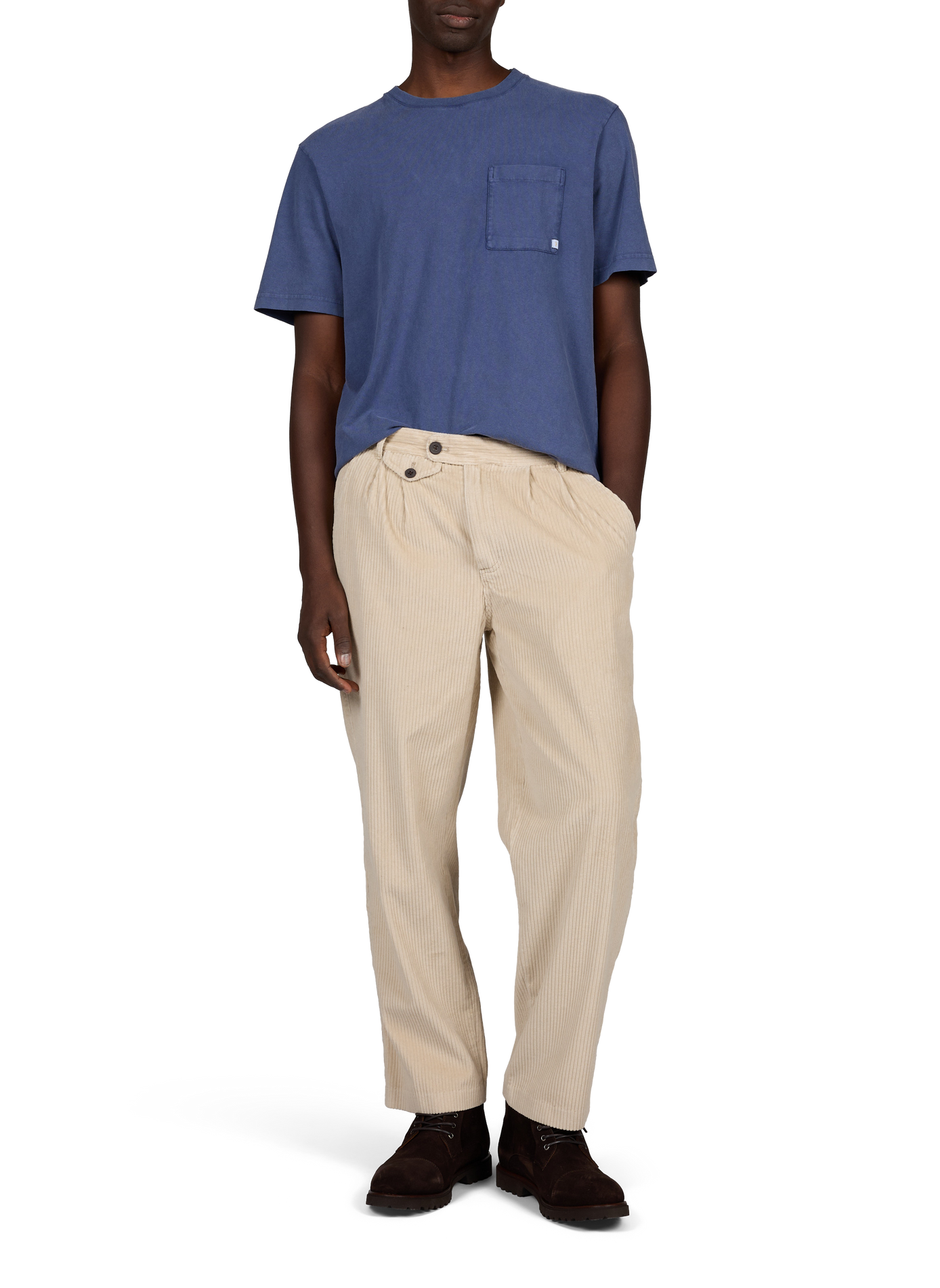 Straight corduroy cotton trousers FARAH Beige