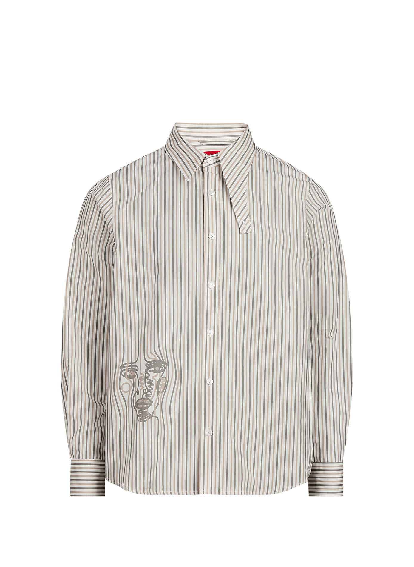 Long-sleeved striped cotton shirt KIDSUPER White